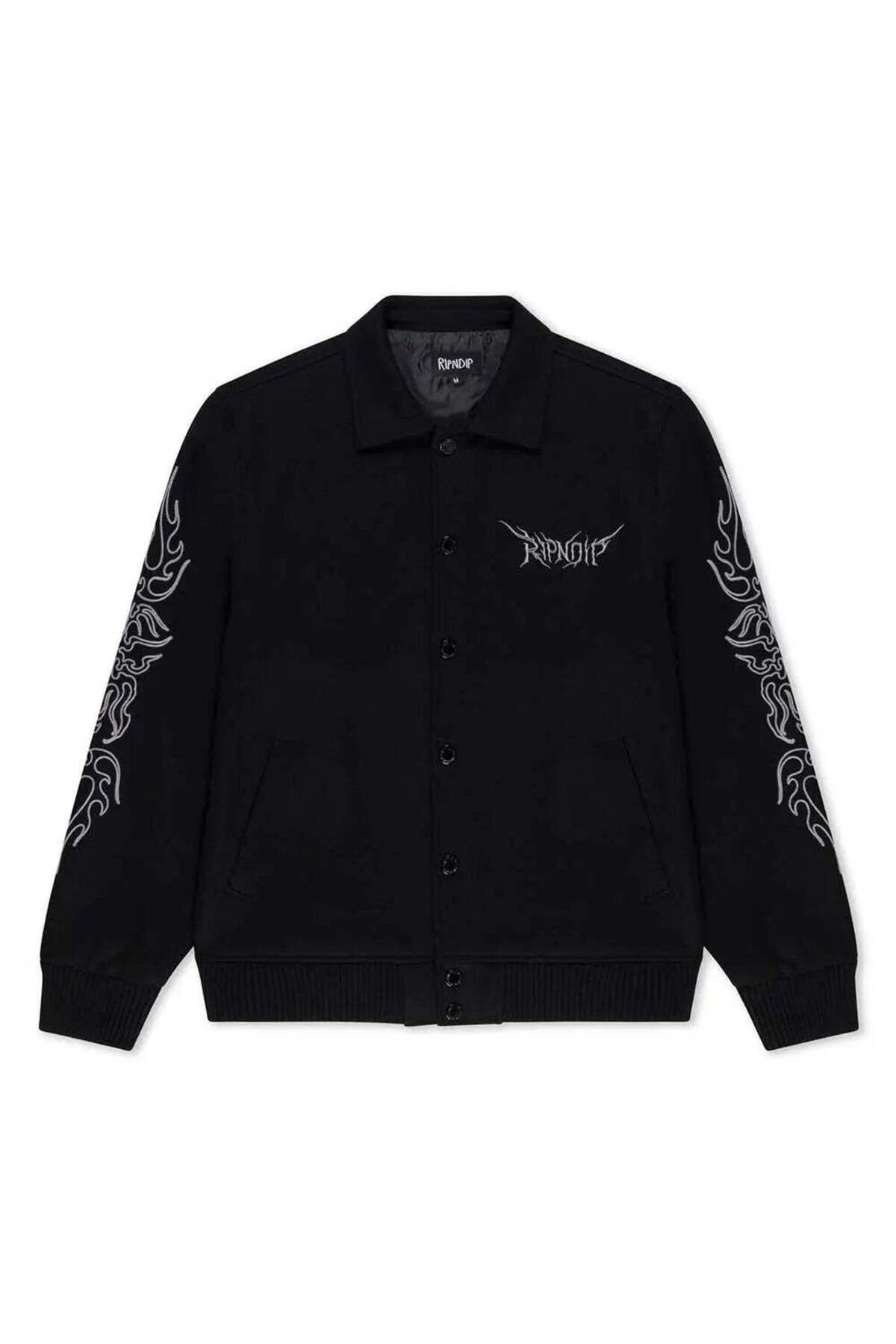 American Rag Cie Erkekler İçin Volt Varsity Ceketi - Siyah, Yüksek Kalite, Makinede Yıkanabilir