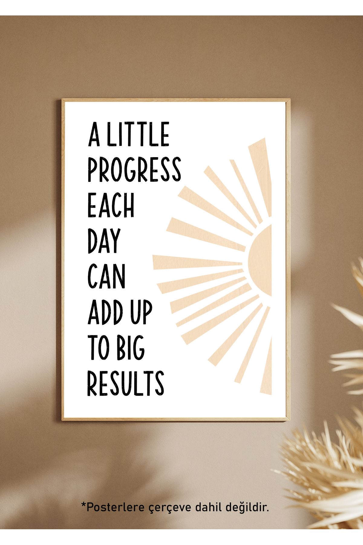 One Little Happiness BIG RESULTS Poster Estetik Duvar Posteri , Çerçevesiz Poster