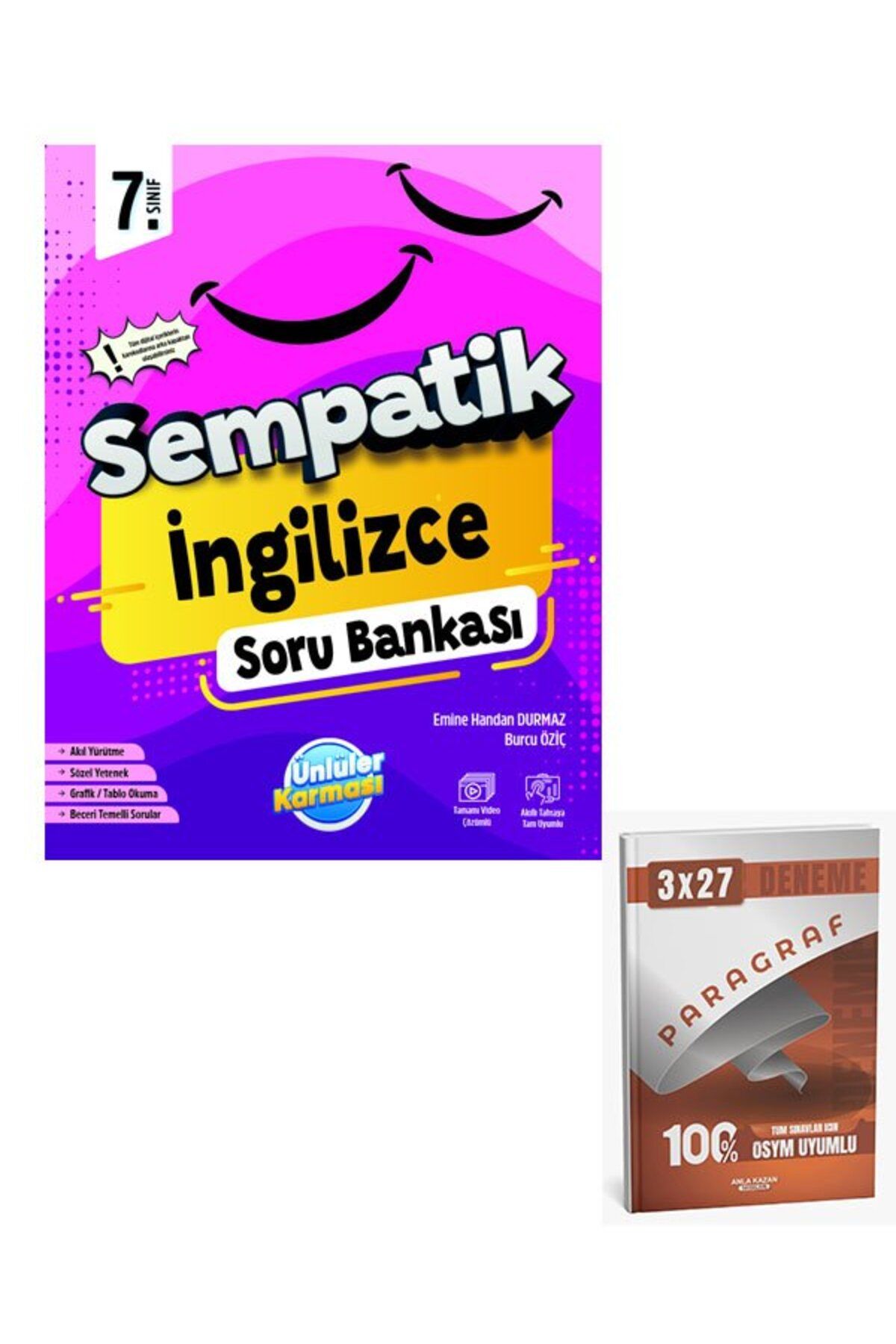 Anla Kazan Yayınları Ünlüller 2026 7.Sınıf Sempatik İngilizce Soru Bankası+Anla Kazan Paragraf