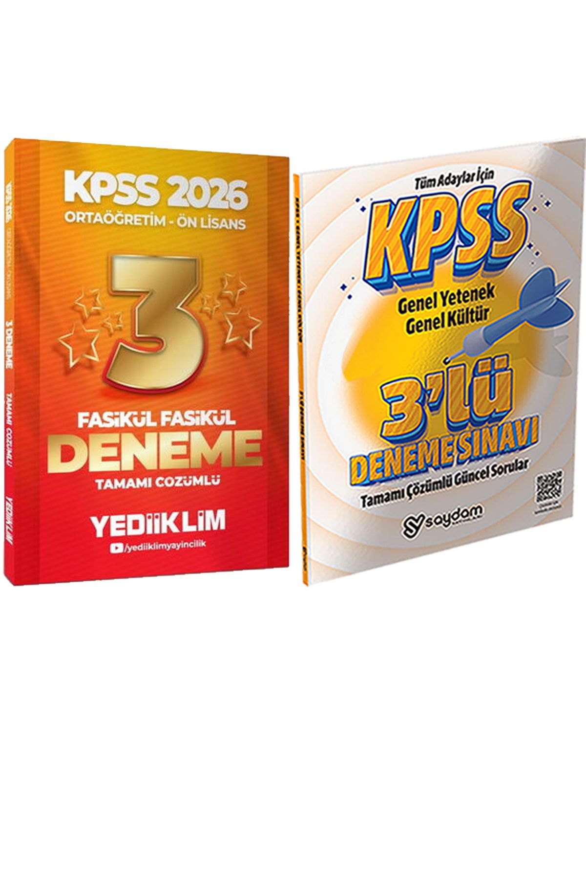Yediiklim Yayınları 2026 Kpss Ortaöğretim-Önlisans Tamamı Çözümlü 3 Yıldız Fasikül Deneme + 3lü Deneme Hediye