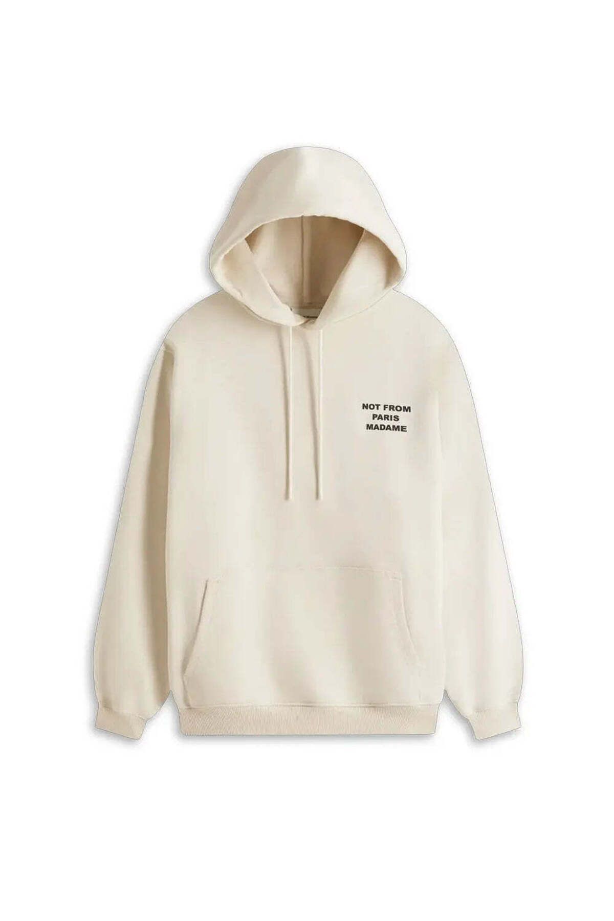 American Rag Cie Bej Renkli %100 Pamuklu Fransız Terry Hoodie - Not From Paris Madame Sloganı
