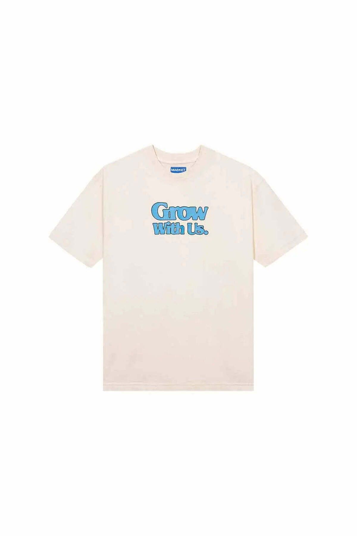 American Rag Cie Erkekler için %100 Pamuk Grow With Us T-Shirt - Krem Rengi ve Uygun Bedeniyle