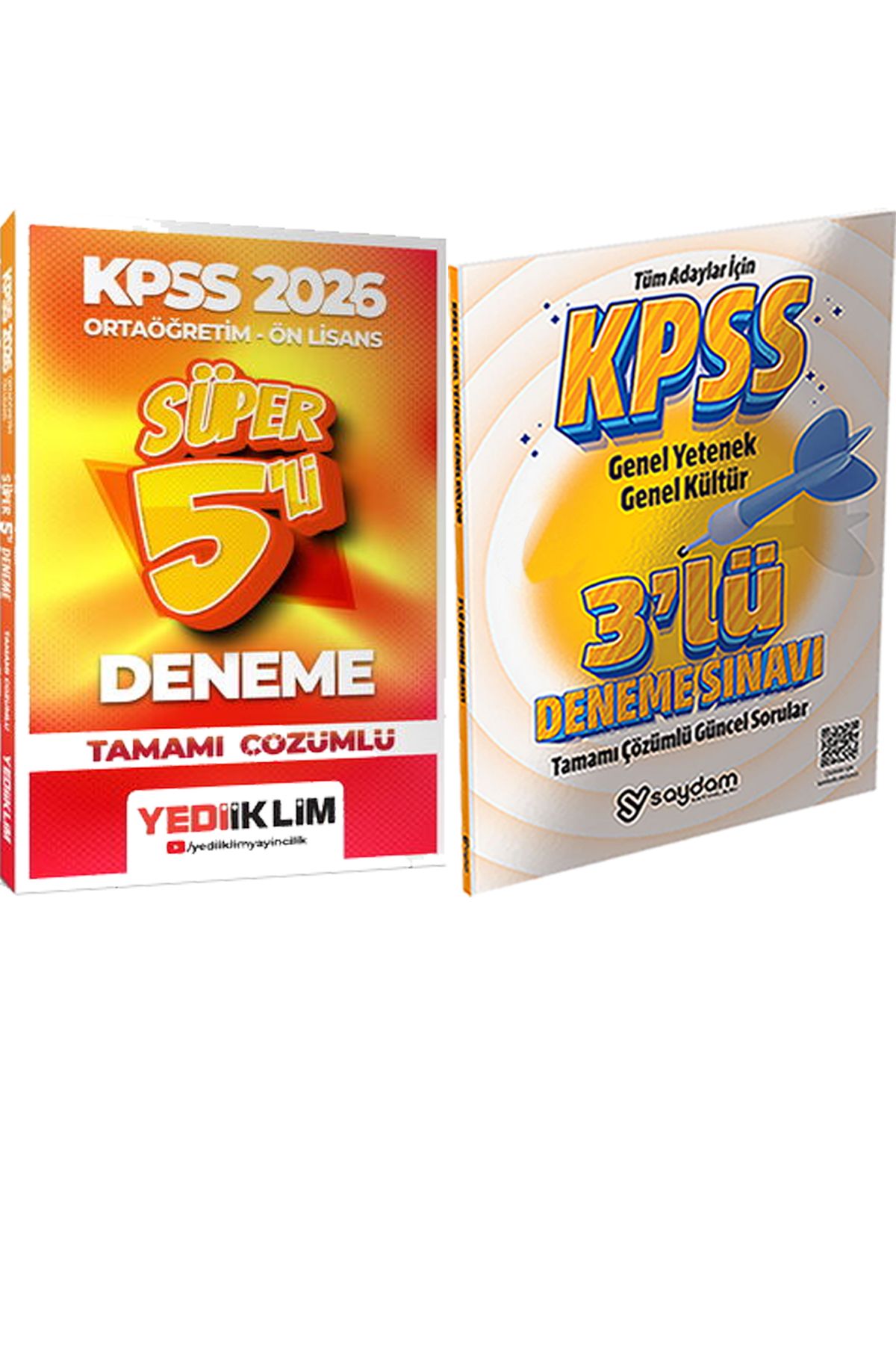 Yediiklim Yayınları 2026 Kpss Ortaöğretim-Önlisans Tamamı Çözümlü Süper 5 Deneme + 3lü Deneme Hediye