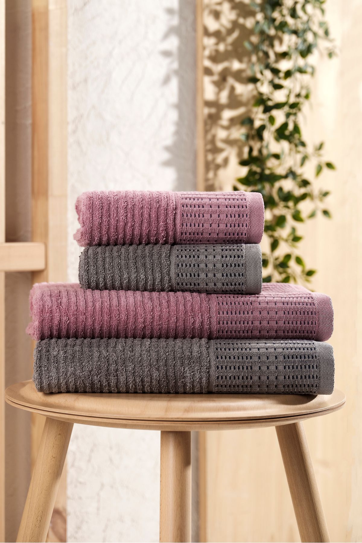 Eponj Home 4lü Havlu Seti Karaca Premium 50x85cm+90x160cm