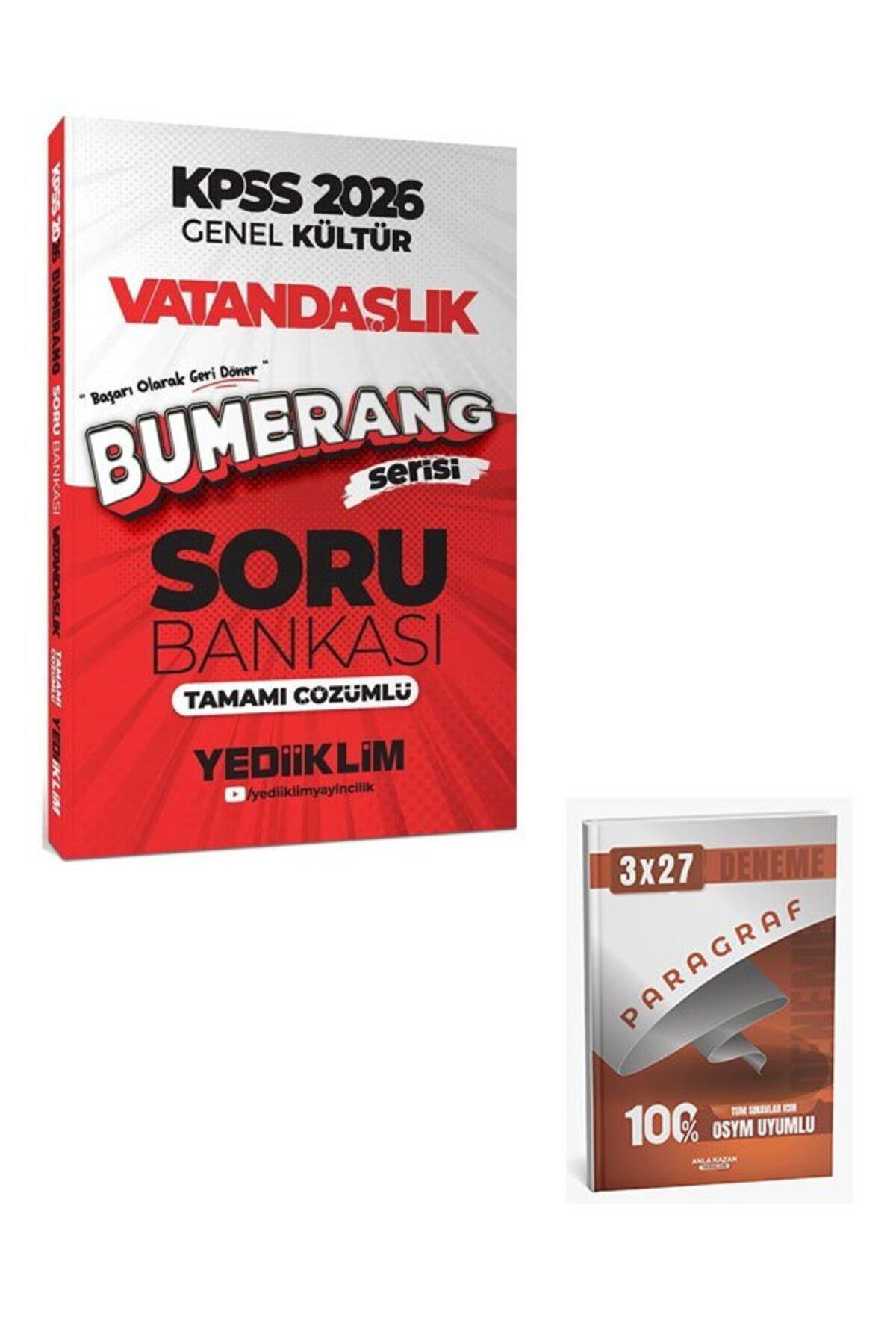 Anla Kazan Yayınları Yediiklim 2026 KPSS Vatandaşlık Bumerang Soru Bankası Çözümlü+Anla Kazan Paragraf