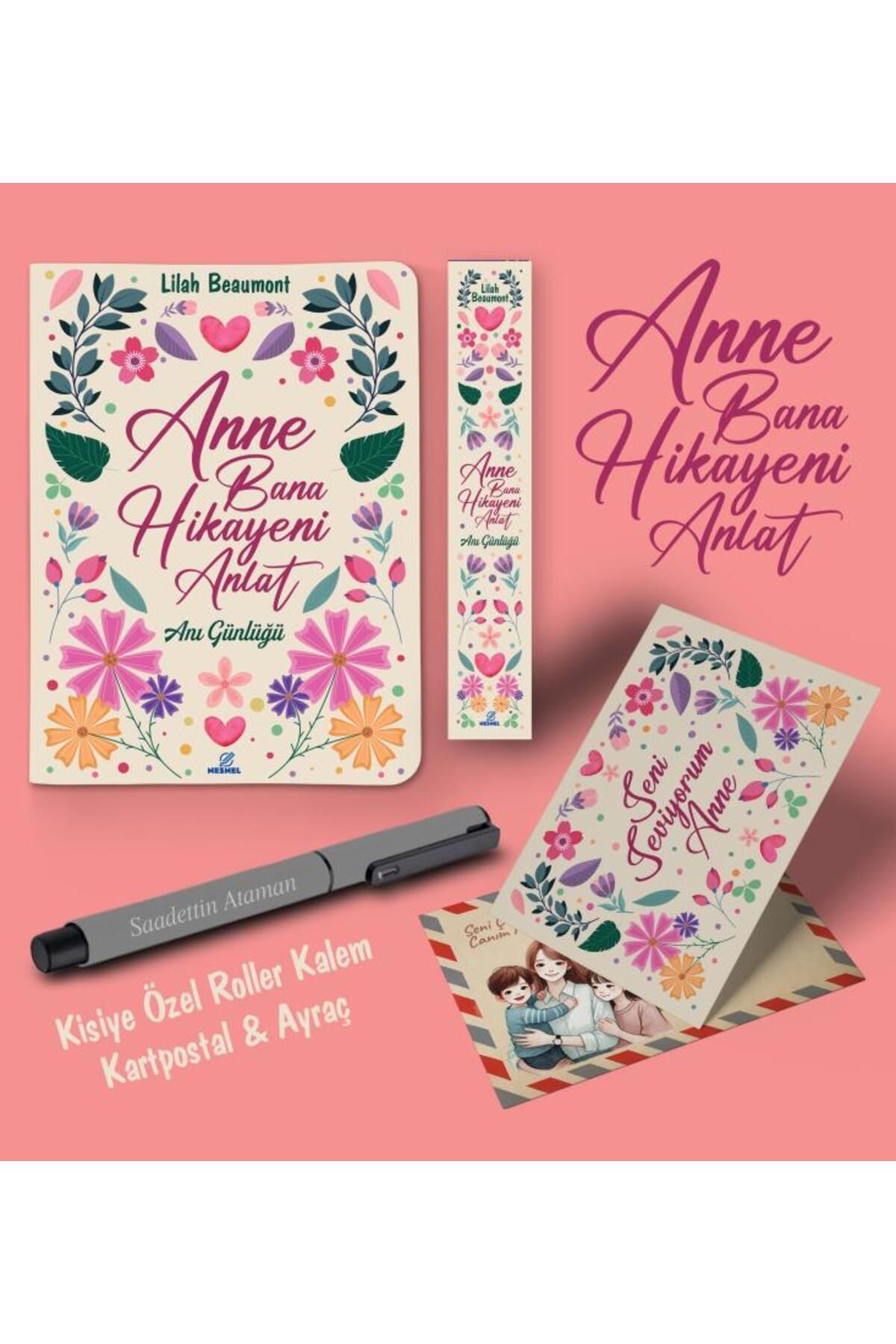 nesnel yayınlar Kişiye Özel Anne Bana Hikayeni Anlat Ayraç Kartpostal Kalem - Gri