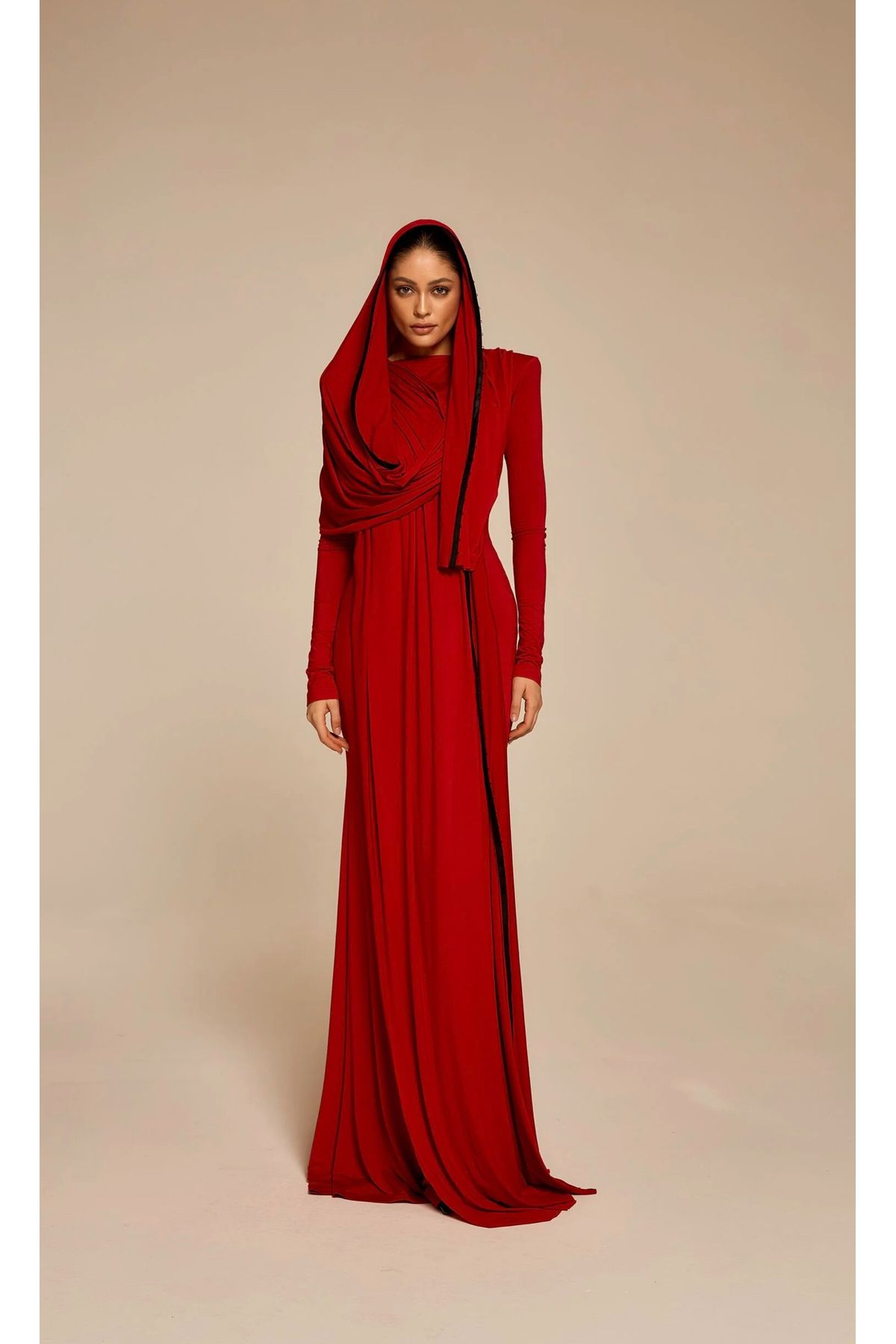 Elegant Kırmızı alev full body abiye