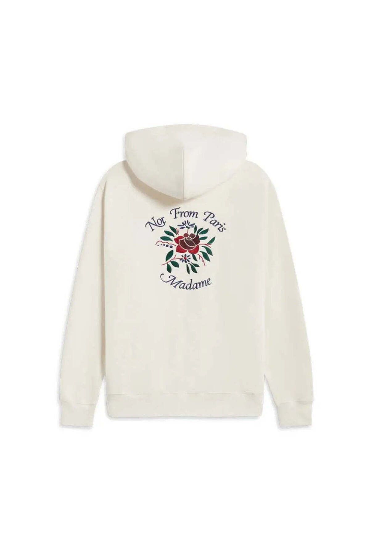American Rag Cie Slogan Fleurs Nakışlı Krema Renk 100% Pamuk Kadın Kapüşonlu Hoodie