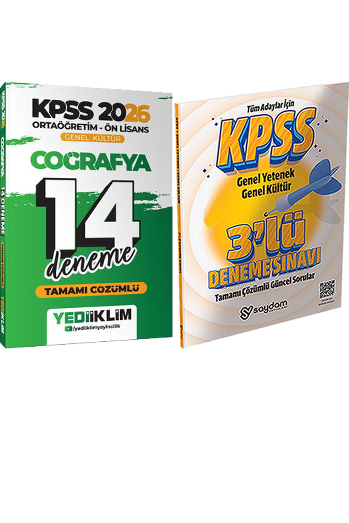 Yediiklim Yayınları 2026 KPSS Ortaöğretim Ön Lisans Genel Kültür Coğrafya Çözümlü 14 Deneme + 3lü Deneme Hediye