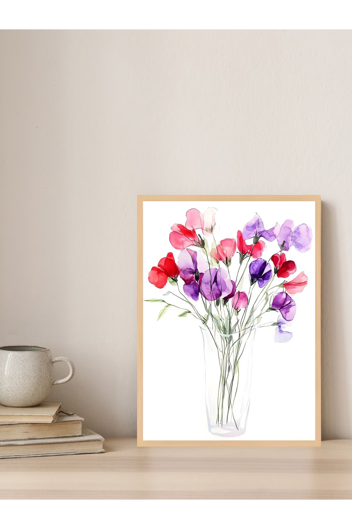 Tuba Decor Tek parça Ahşap Çerçeve Görünümlü MDF Tablo