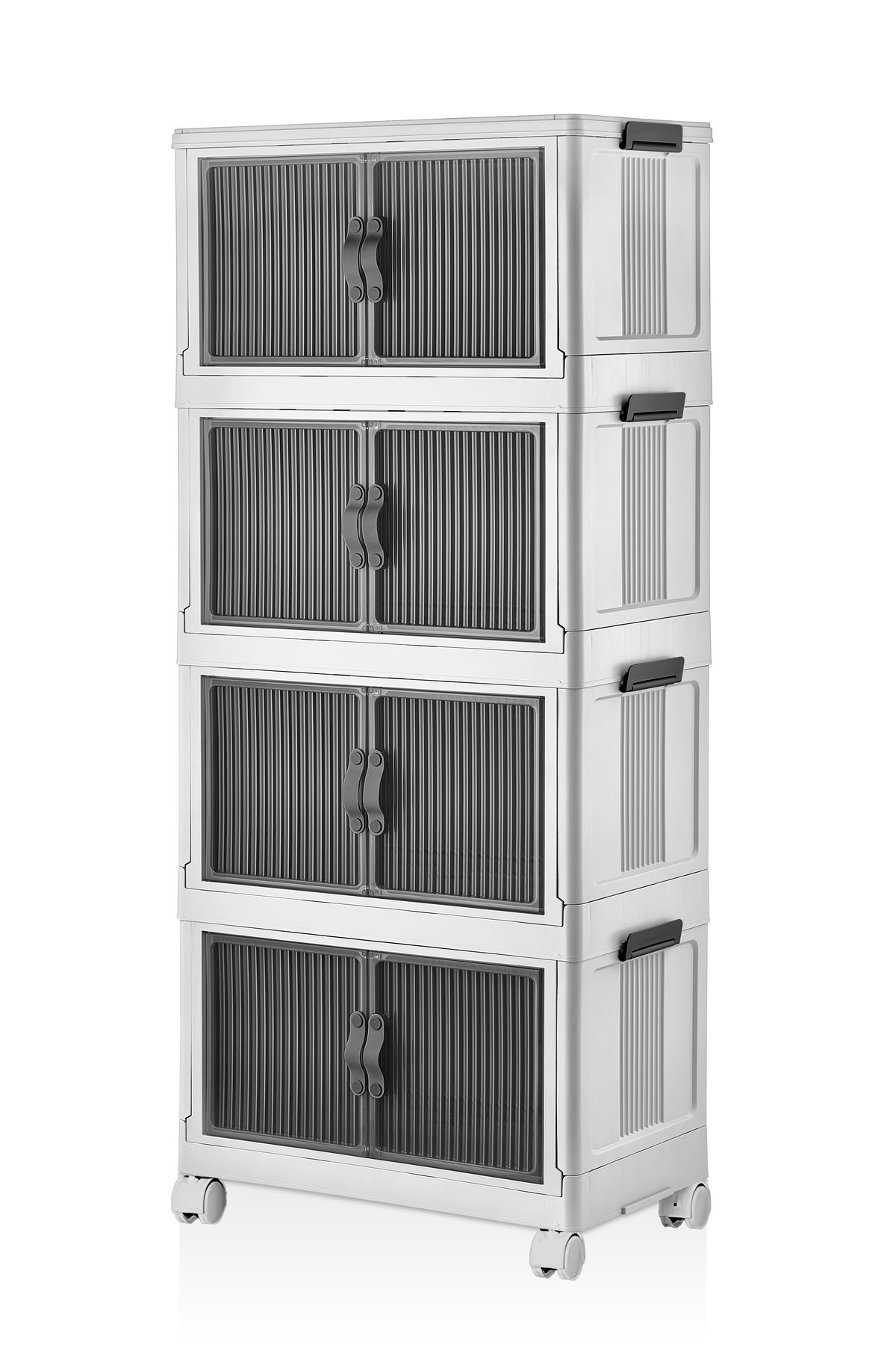 FORSACE 4 Katlı Portatif Çok Amaçlı Kapaklı Organizer - İstiflenebilir Mutfak ve Kiler Dolabı