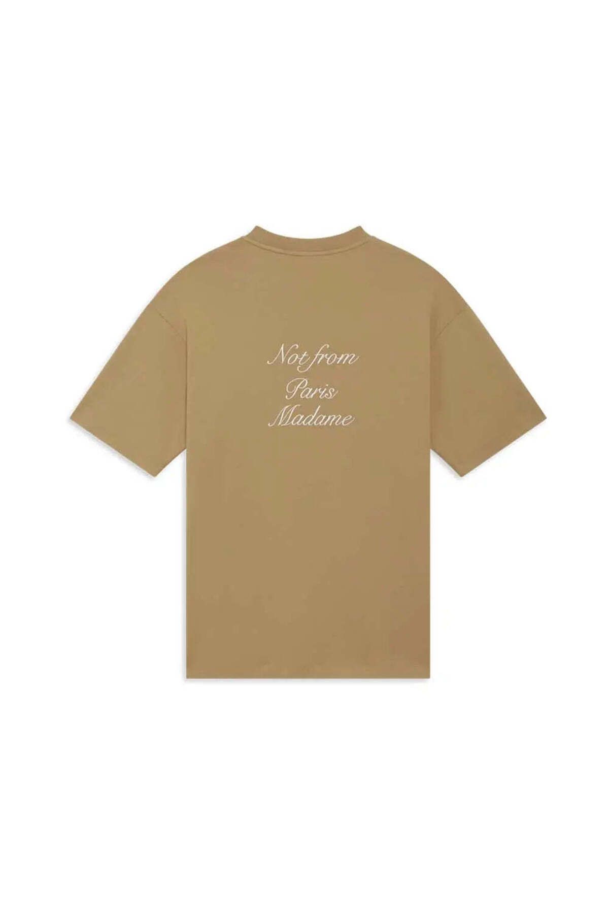 American Rag Cie Ice Brown 100% Pamuk Not From Paris Madame T-Shirt - Şık ve Rahat Calligraphie Tasarım
