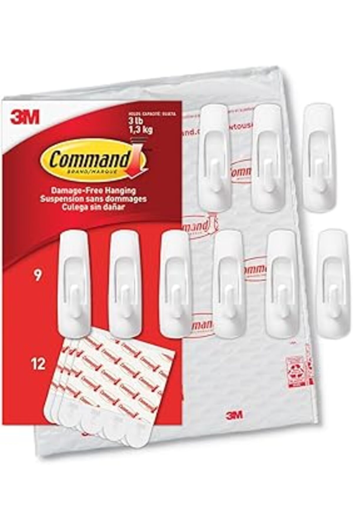 ASİTAN Command Gp001-9Na Çok Amaçlı Kanca, Orta Boy, Beyaz, Orta Boy