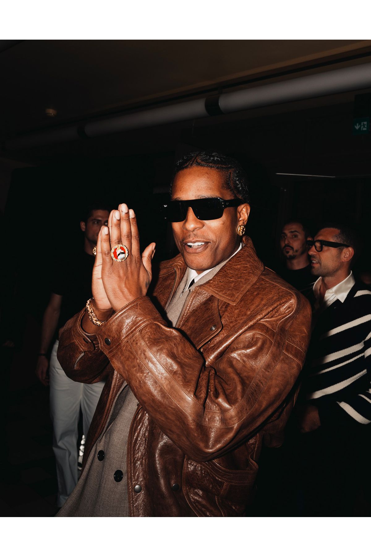 Ray-Ban Asap Rocky Flacko Lukas Special Edition,Siyah Gold Logo Detaylı Kemik Unisex Güneş Gözlüğü