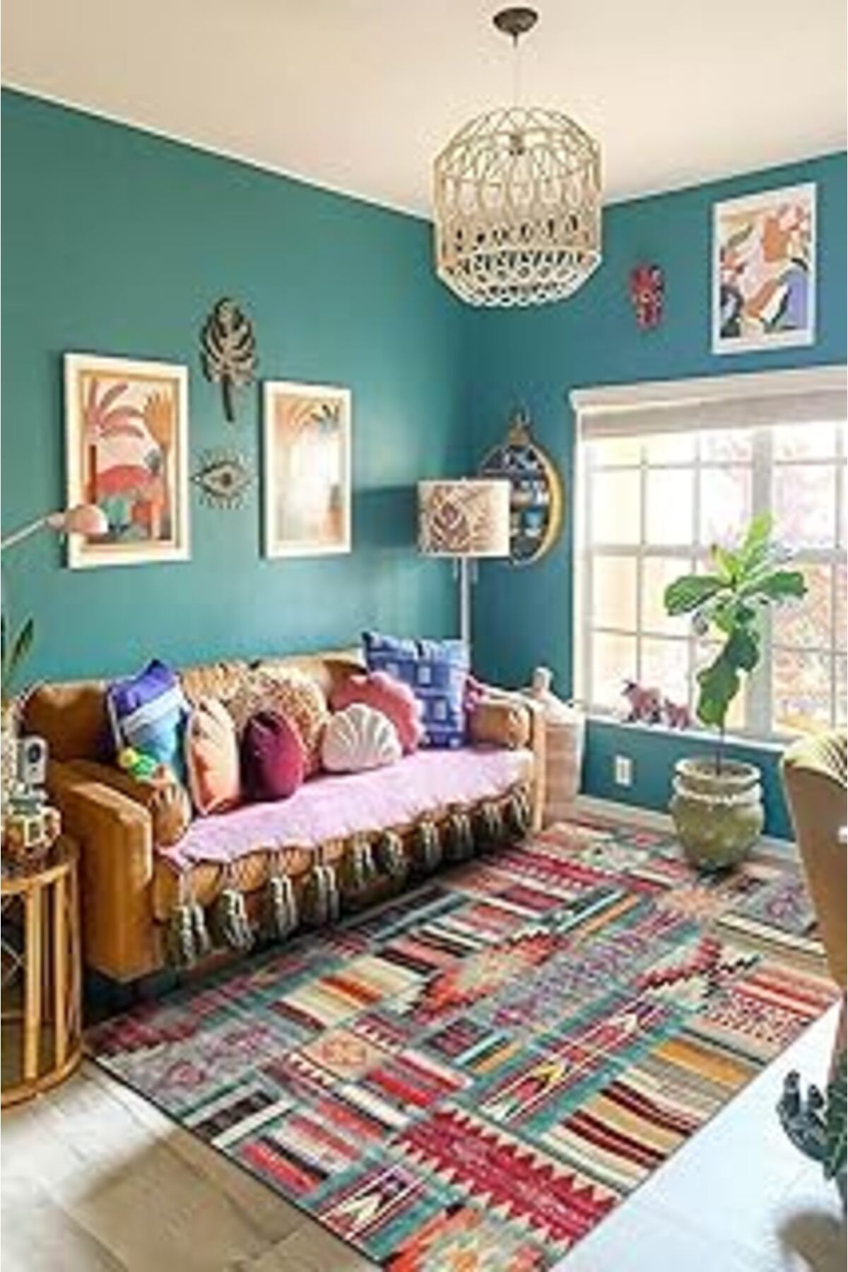 ASİTAN Depoba Brandi Kadife Modern Kaymaz Pamuk Tabanlı Yıkanabilir Antibakteriyel Salon Halısı 80X150