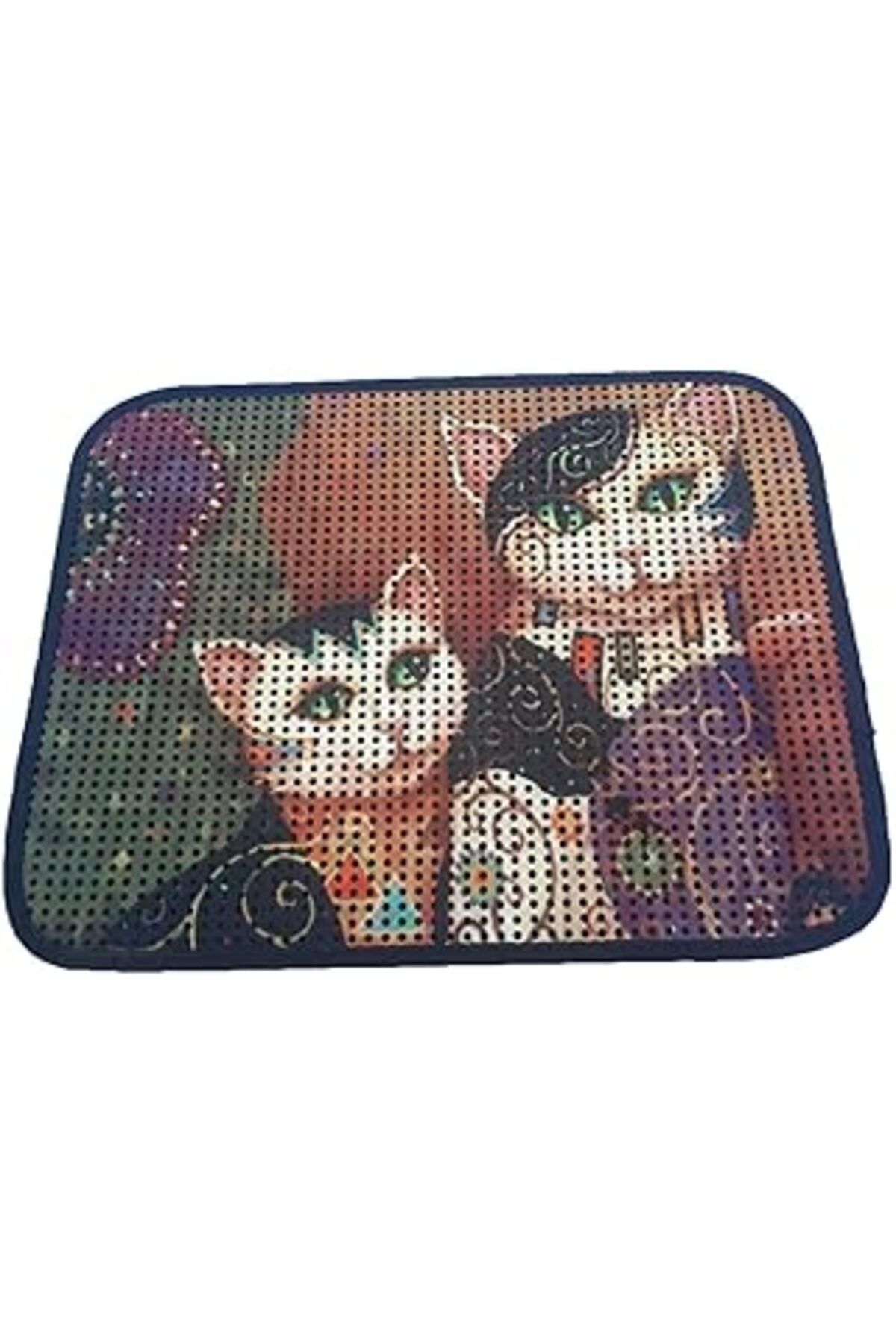 NETWORK ART Miapet Elekli Desenli Kedi Tuvalet Önü Paspası 60 X 45 Cm Maske