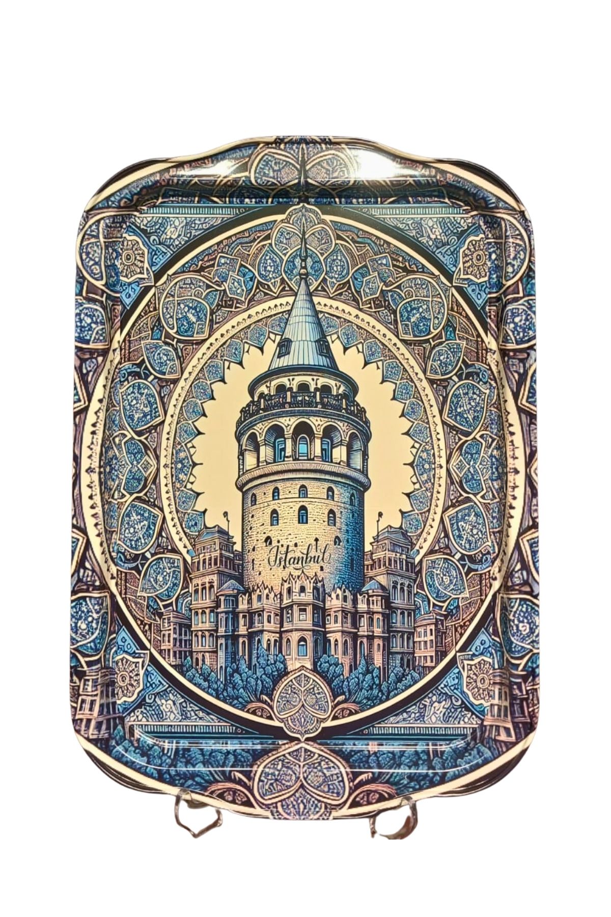 Koza Desenli Kırılmaz Metal Tepsi 32x23