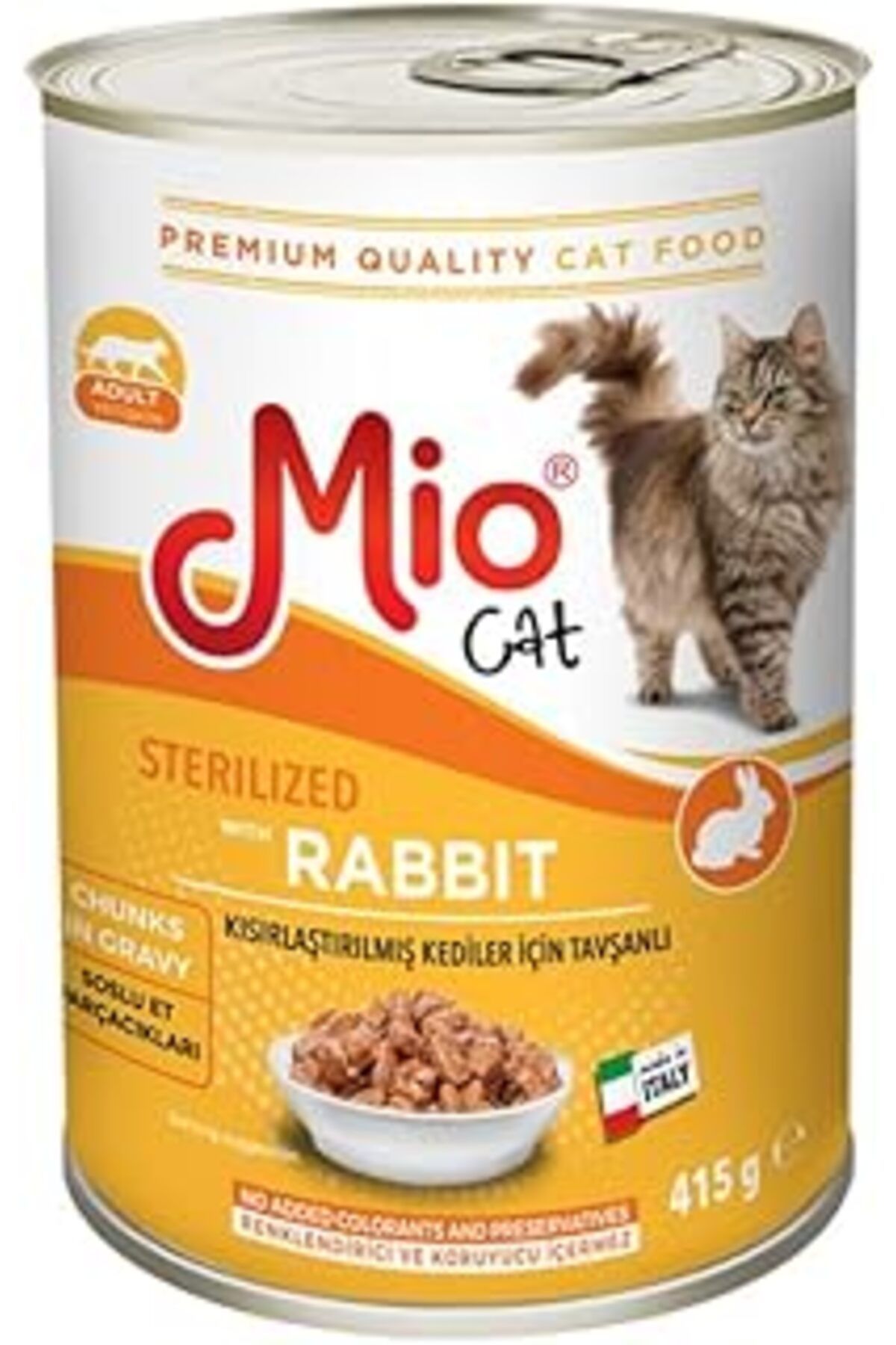 Qedii Mio 415 Gr Kedi Yaş Mama, Sterilize/Tavşanlı X 24 Adet