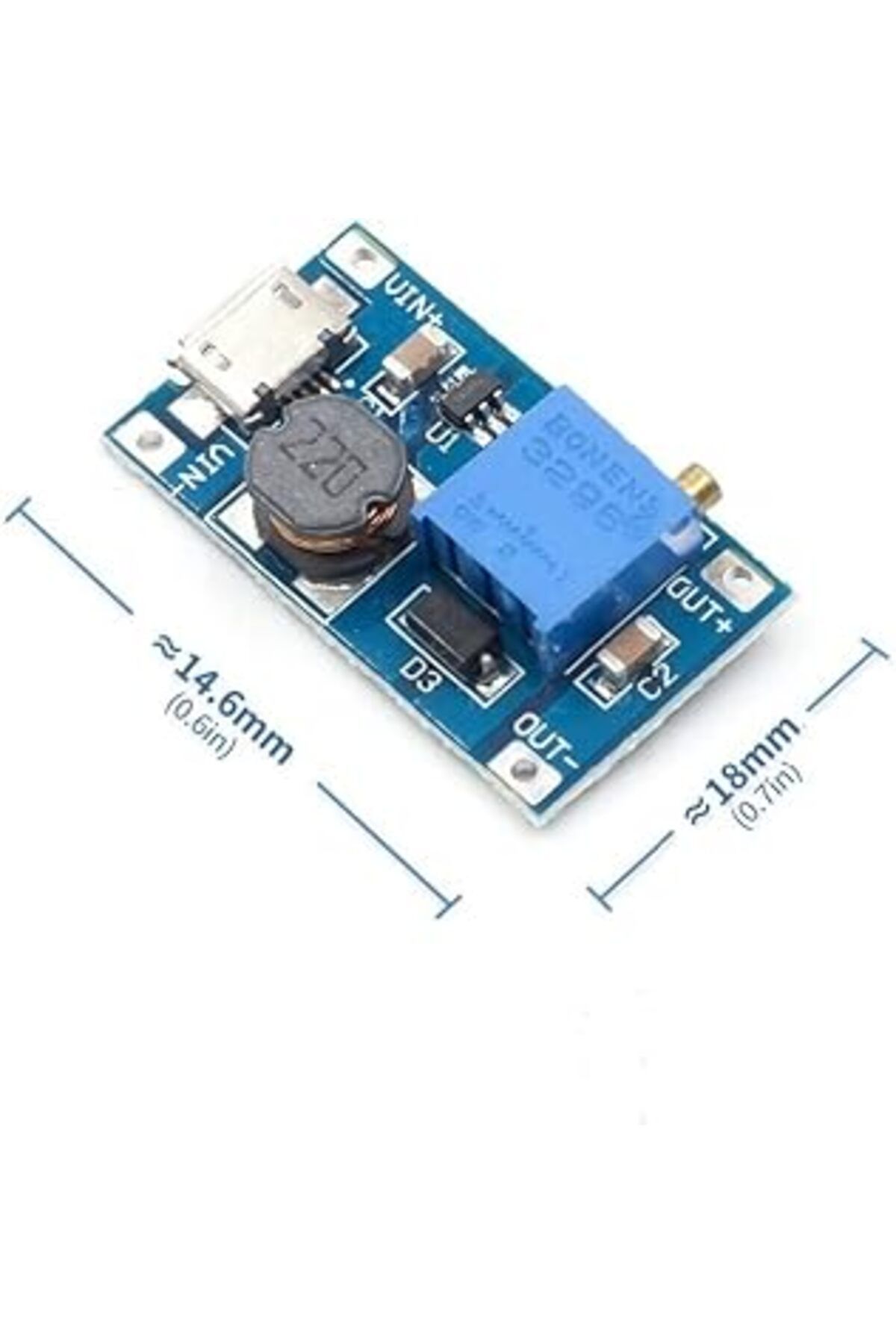 Qedii Sanec Mt3608 2A Yükselteç Dc-Dc Aşamalı Güç Modülü Micro Usb Çıkışlı