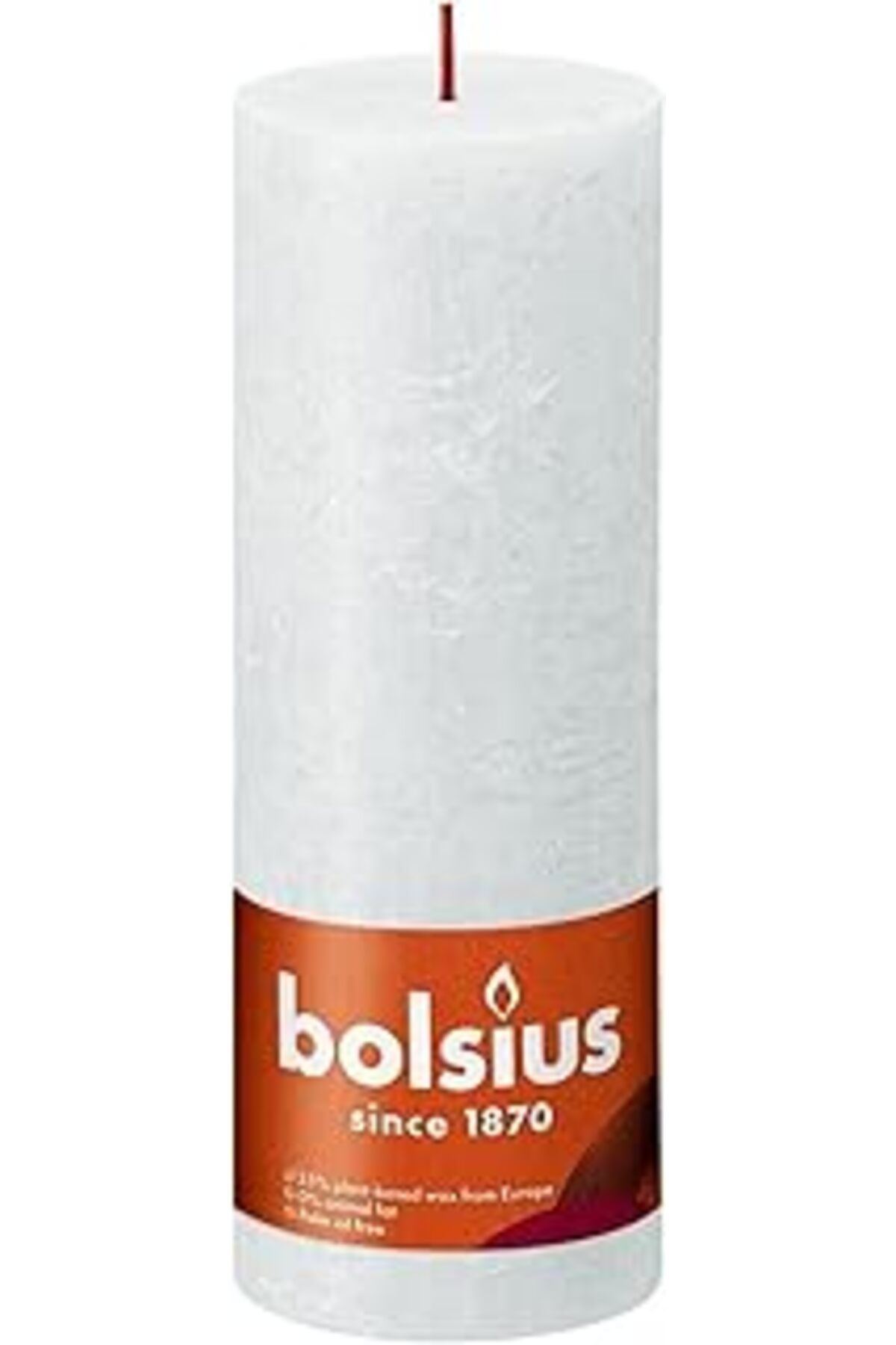 ASİTAN Bulut Beyazı Renkli, Rustik Sütun Blok Mum - 19 X 6.8 Cm - 85 Saat Yanma Süresi