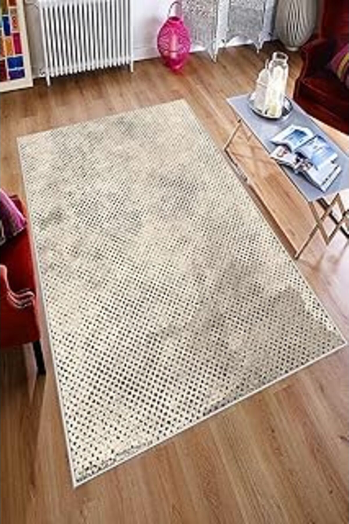 ASİTAN Modern Dekoratif Halı Kaymaz Taban Sade Desen Kahve Fnl-07 230324-Fnl-07-Slnw50X80