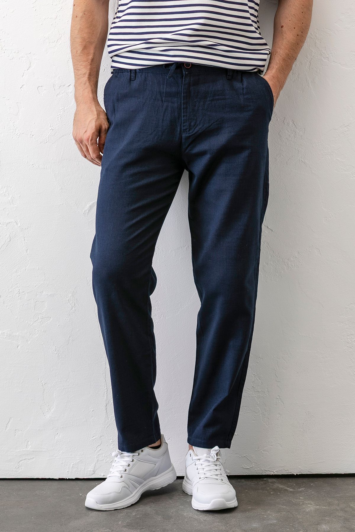 JB John Borners Erkek Beli Ayarlanabilir Cepli Jogger Pantolon Lacivert - 5060