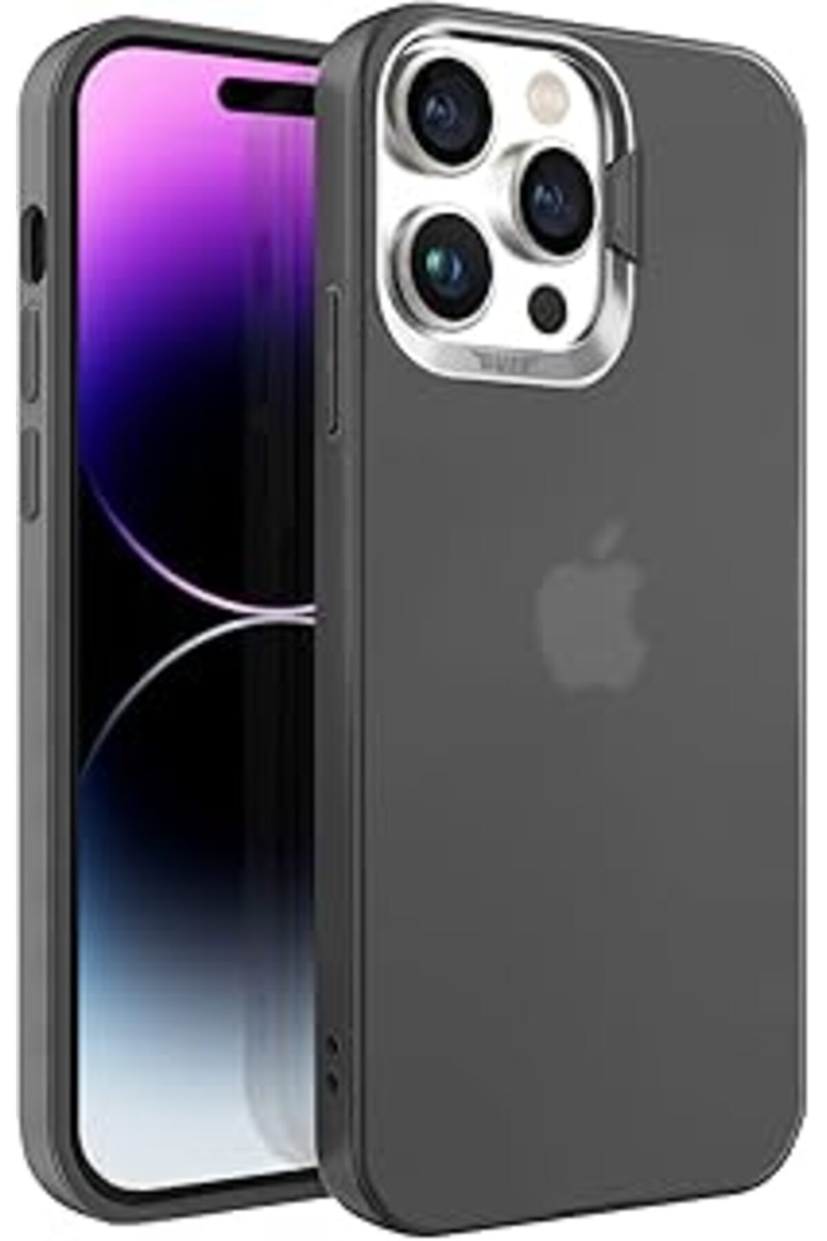 NETWORK ART Buff Labs Buff Iphone 14 Pro Max New Corner Kamera Kapaklı Standlı Kılıf Siyah, Buff Labs