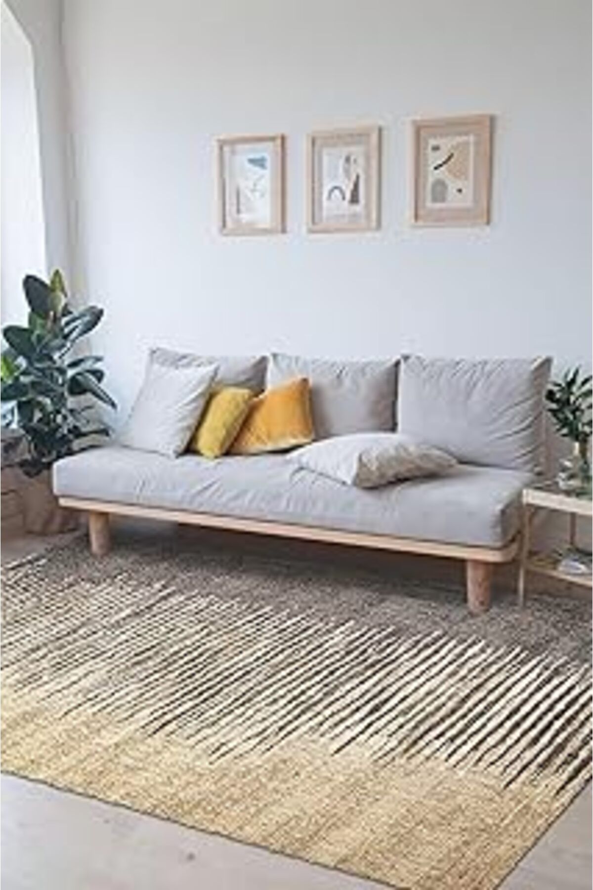 ASİTAN Depoba Borin Kadife Modern Kaymaz Pamuk Tabanlı Yıkanabilir Antibakteriyel Salon Halısı 80X150
