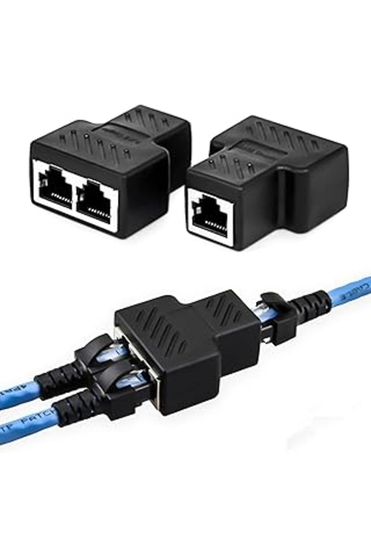 NETWORK ART 2 Portlu Splitter, Çift Lan Kablosu, Ethernet Bölücü, Rj45 Dişi Adaptör Konnektörü - Ethernet Split