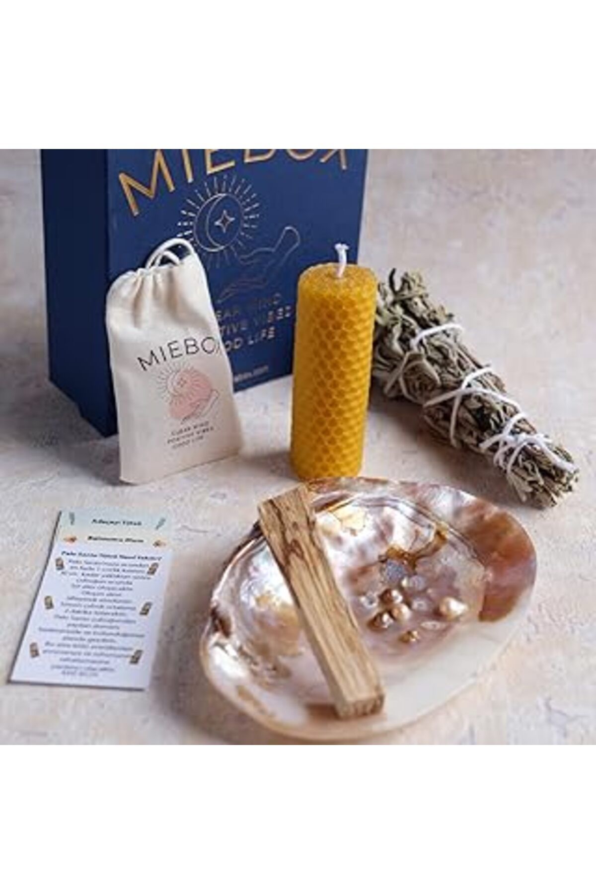 Qedii Miebox Make It Easier Macabeli Enerji Ve Arınma Seti (İncili Deniz Kabuğutütsülük + Palo Sant