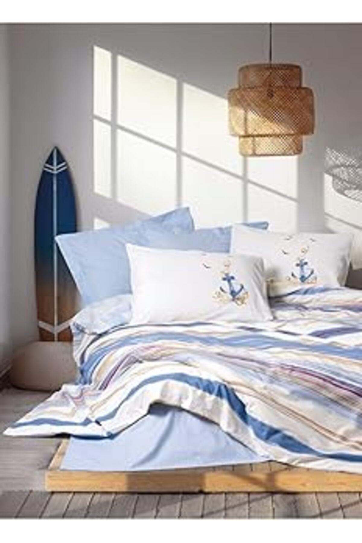 ASİTAN Cozy Home Maritime Çift Kişilik Nevresim Takımı Moreno Mavi
