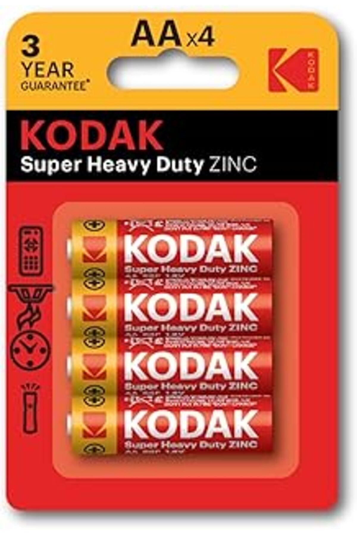 Pazarcan Kodak Kaahz-4 30951044-Blisterli Çinko Karbon Kalem Pil, 4 Adet