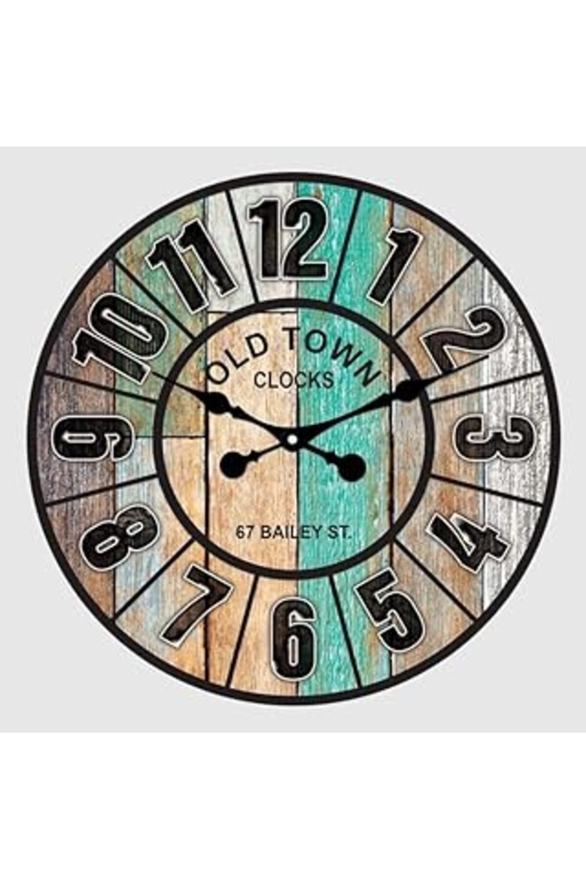 ASİTAN Galaxy Old Town Serisi Dm50-2 Metal Sessiz Akar Duvar Saati 50 Cm