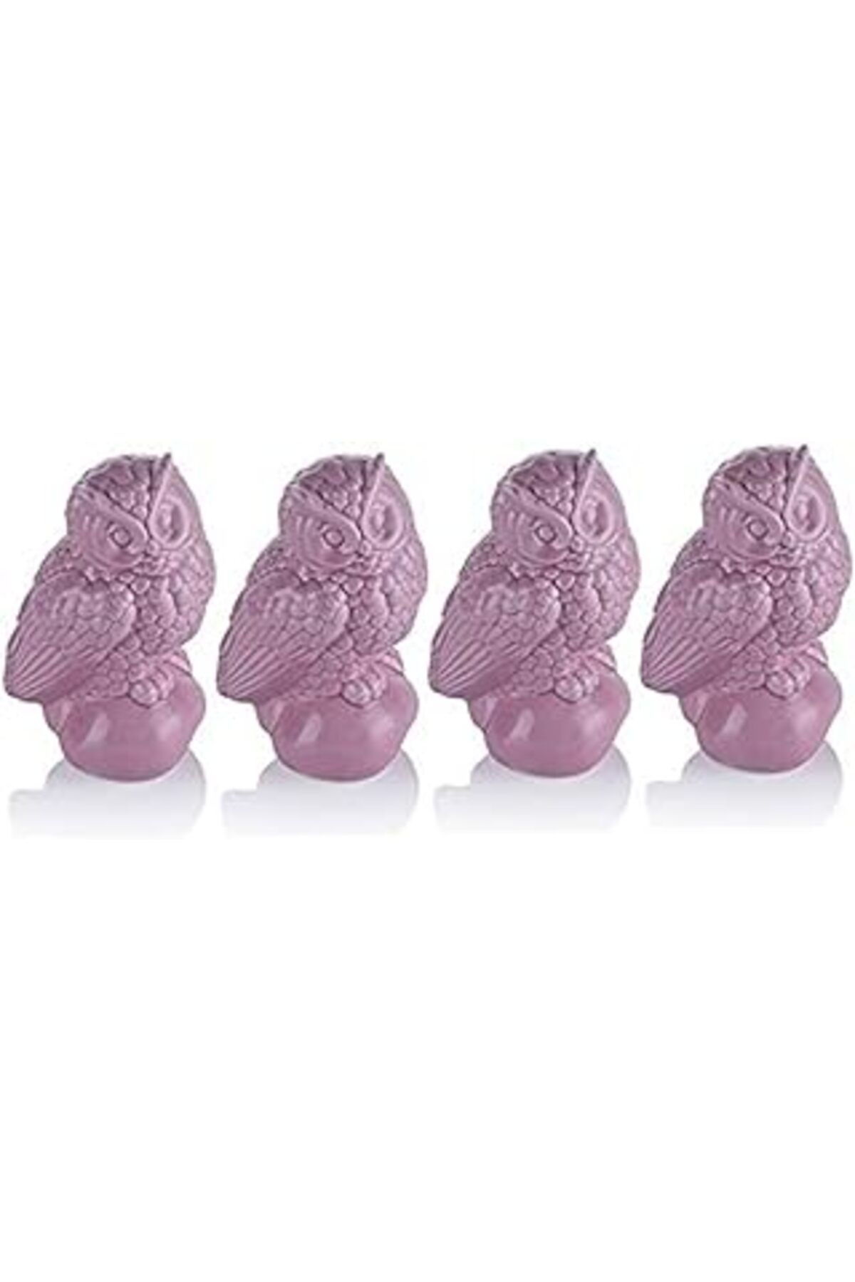 ASİTAN Porio 4Lü Pembe Baykuşlu Biblo 13Cm