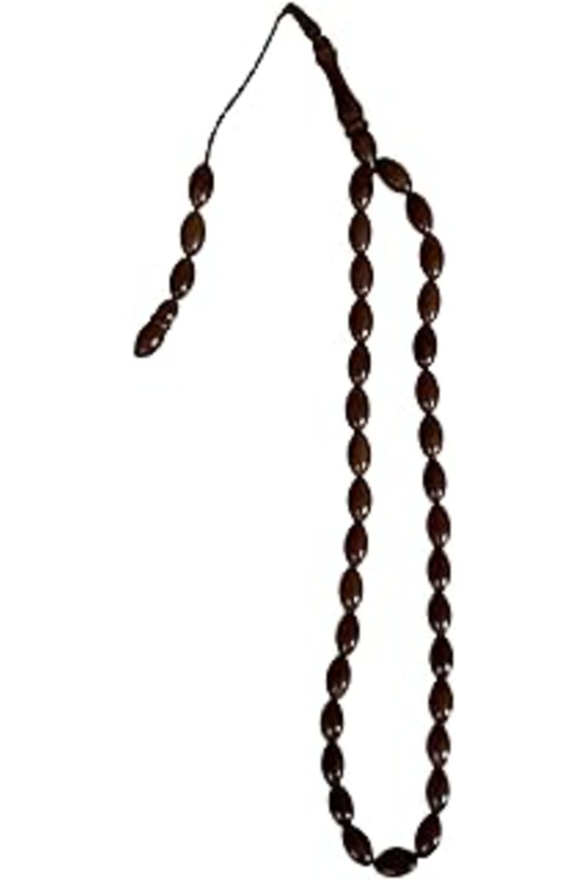 Mu Art Ahşap Saul 33'Lük Kuka Tesbih, Sistemli, Püsküllü, Kuka (6X11 Arpa Kesim)