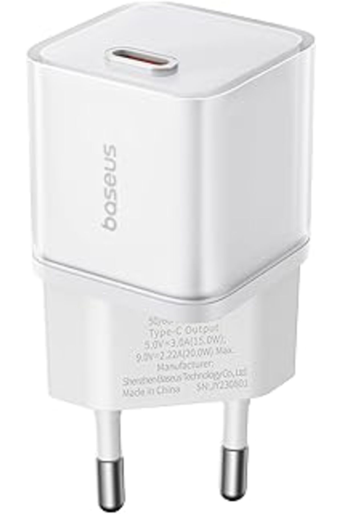 NETWORK ART Os-Baseus Gan5S Hızlı Şarj Adaptörü 1C, 20W Eu, Ay Beyazı