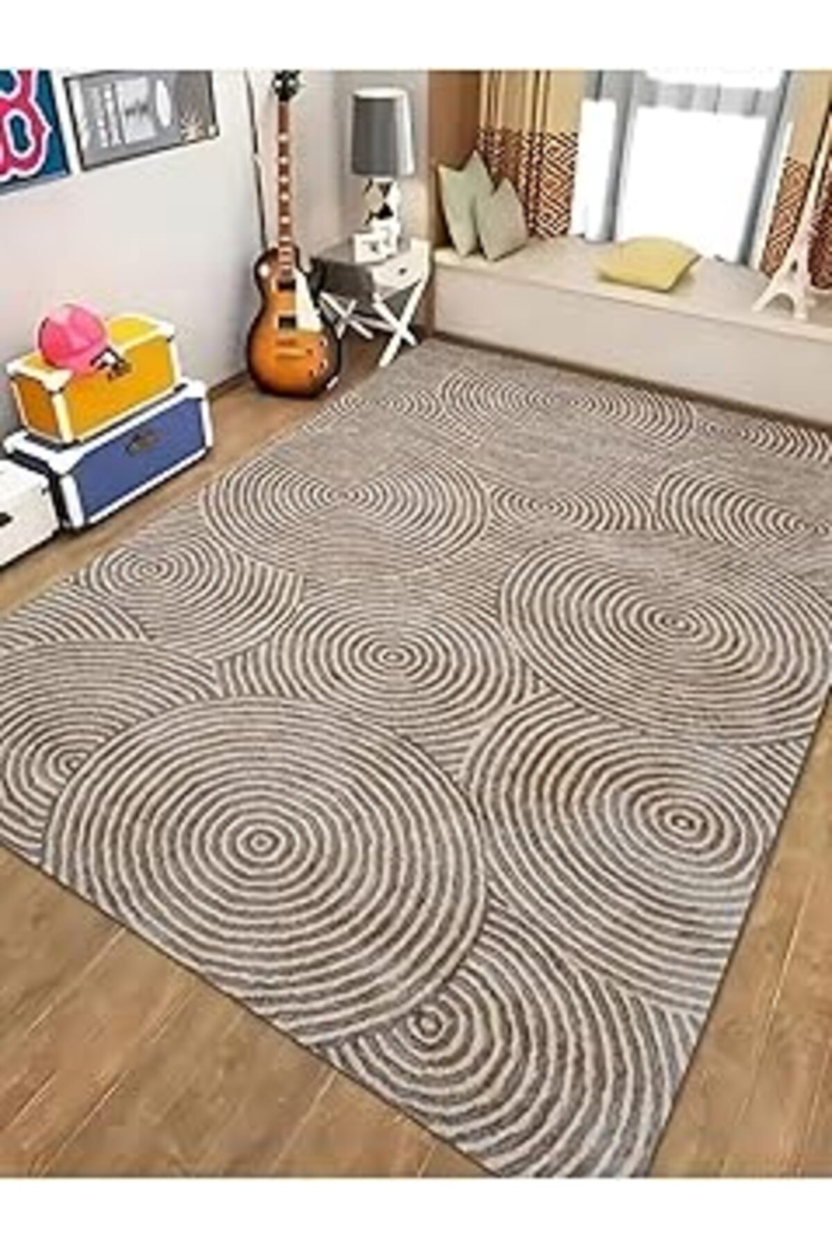 ASİTAN Yıkanabilir Halı Modern Desen Kahverengi Kaymaz Halı Mir-03 60x100mir0311