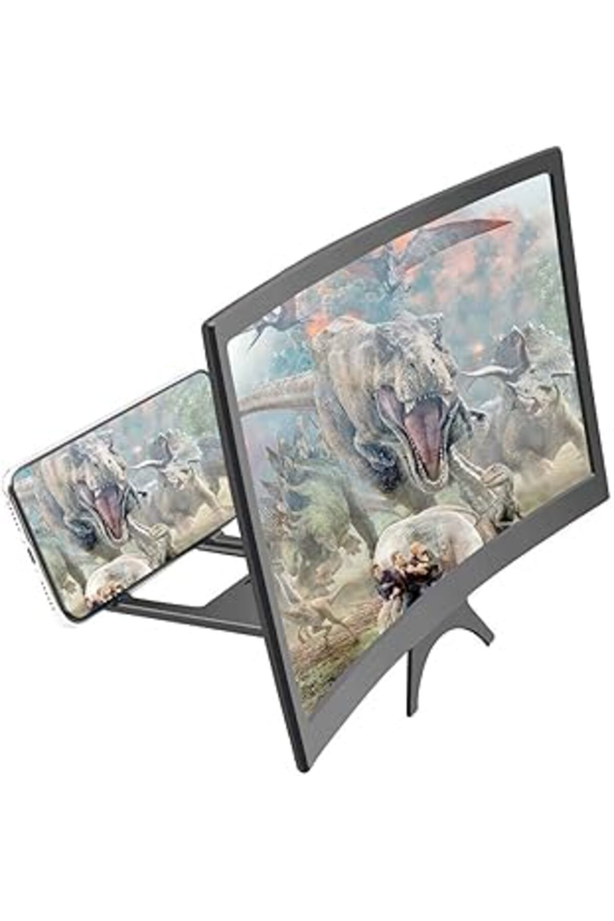Mu Art Ahşap Buffer® Curved Model Katlanabilir 3D Ekran Büyütücü Amplifikatör Projektör Standı Tüm Akıllı Telefo