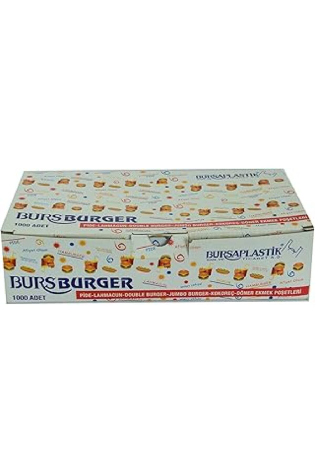 ASİTAN Bursa Plastik Bursburger Pide Lahmacun Burger Döner Ekmek Hışır Poşeti 13X26 1000 Adet