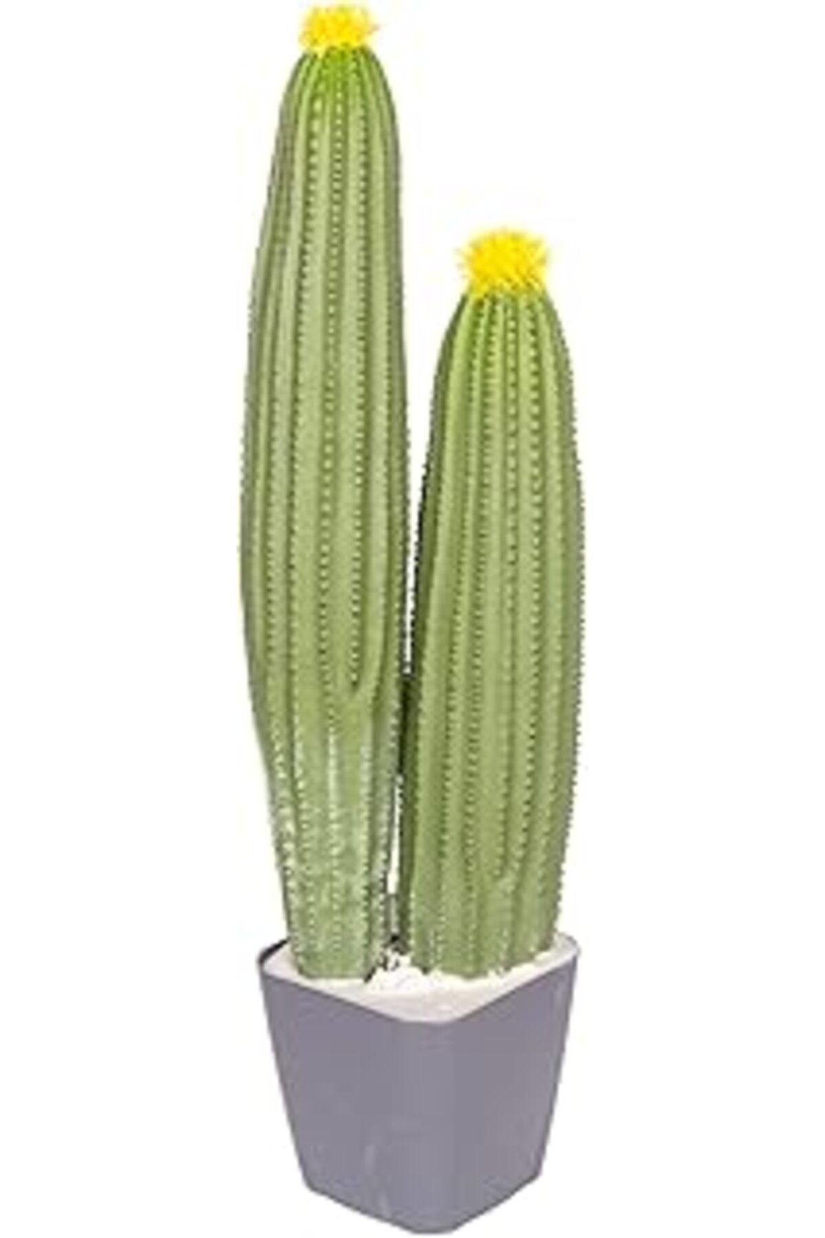 ASİTAN Herdekora Yapay Kaktüs Saksılı Sarı Çiçekli 58 Cm.