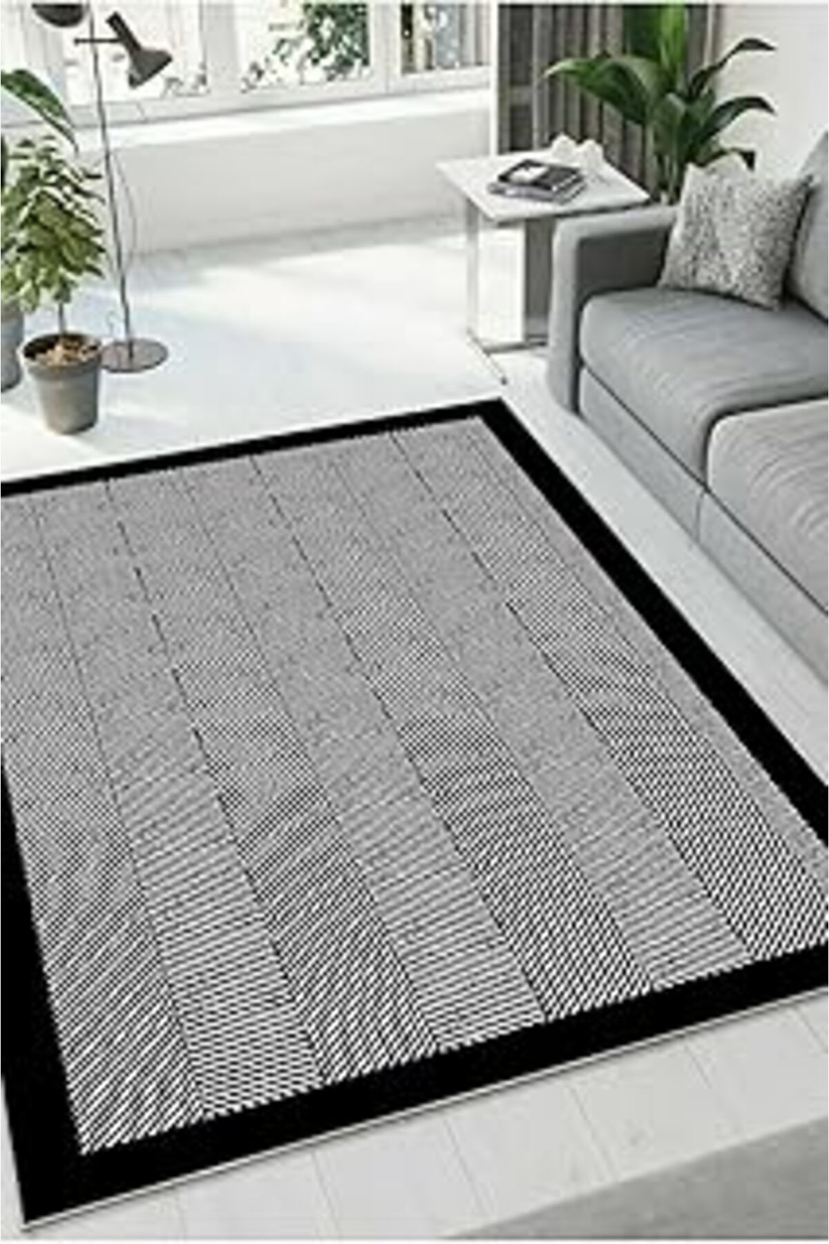 ASİTAN Yıkanabilir Kaymaz Tabanlı Koridor Halısı Oturma Mutfak Salon Odası Dz-25-gri Dz-25gri40x60