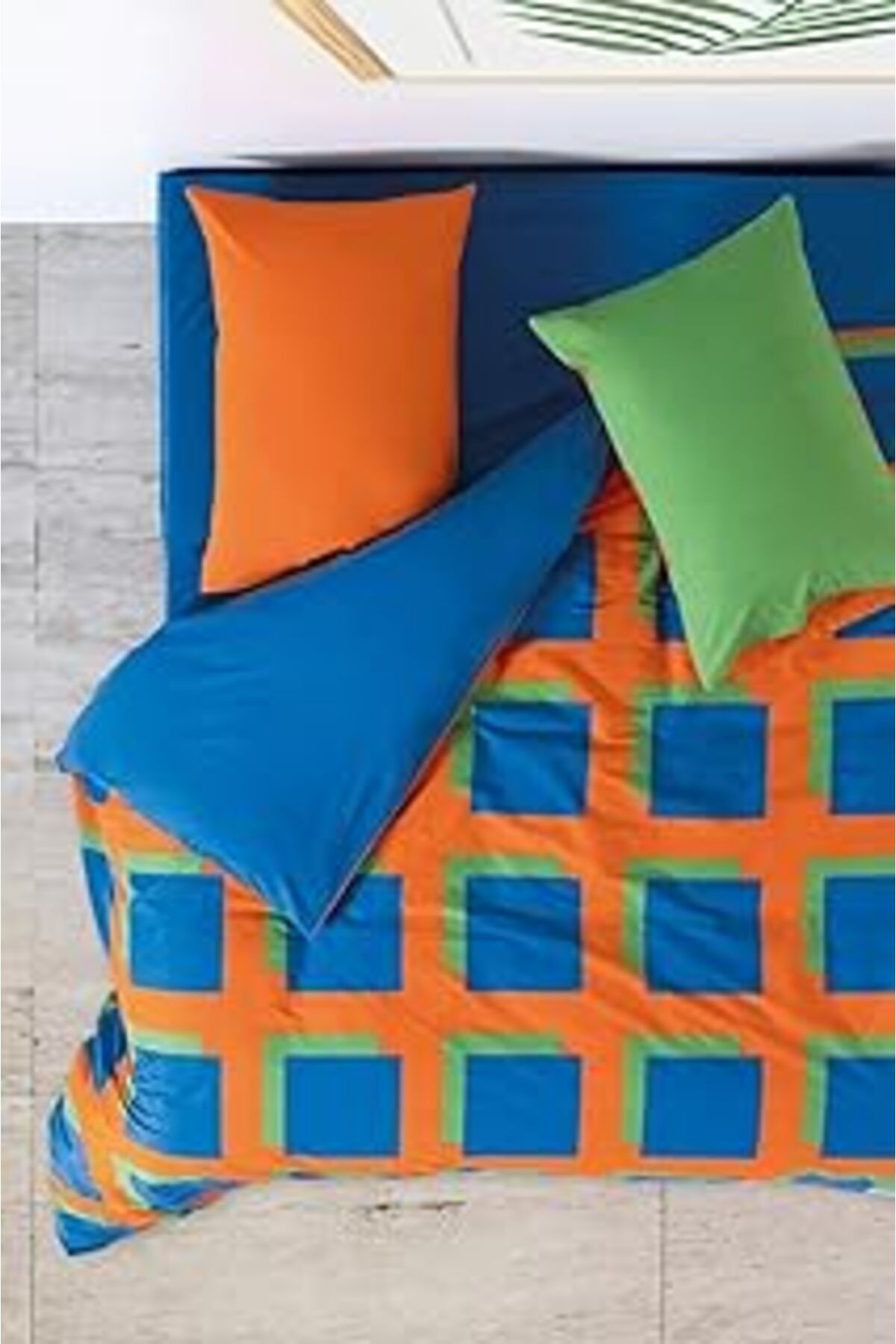 ASİTAN Cozy Home Popping Colors Çift Kişilik Lastikli Çarşaflı Nevresim Takımı Venus Mavi