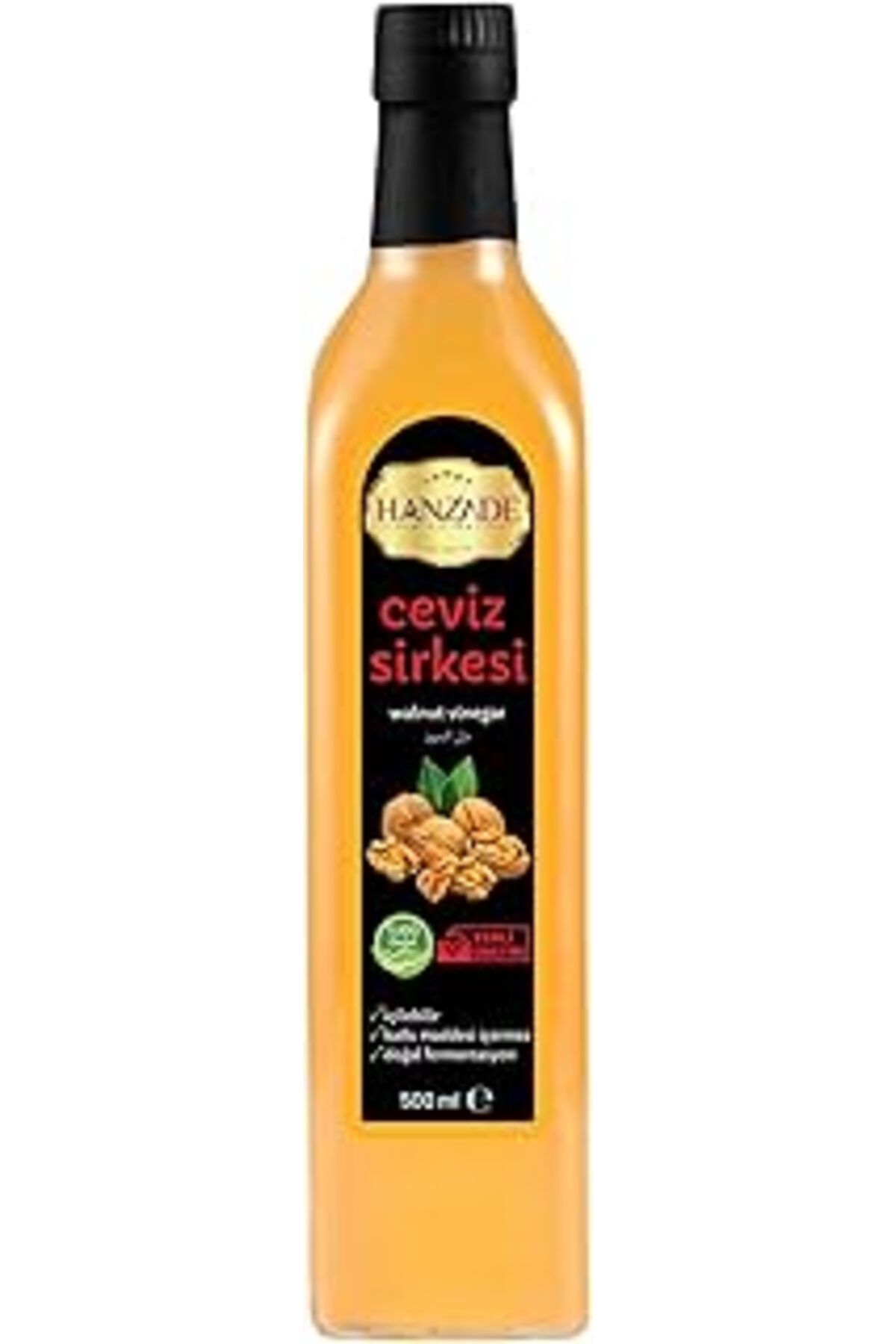 ASİTAN Bitkisel Ceviz Sirkesi 500 Ml Doğal Fermantasyon İçilebilir Katkısız Cam Şişe