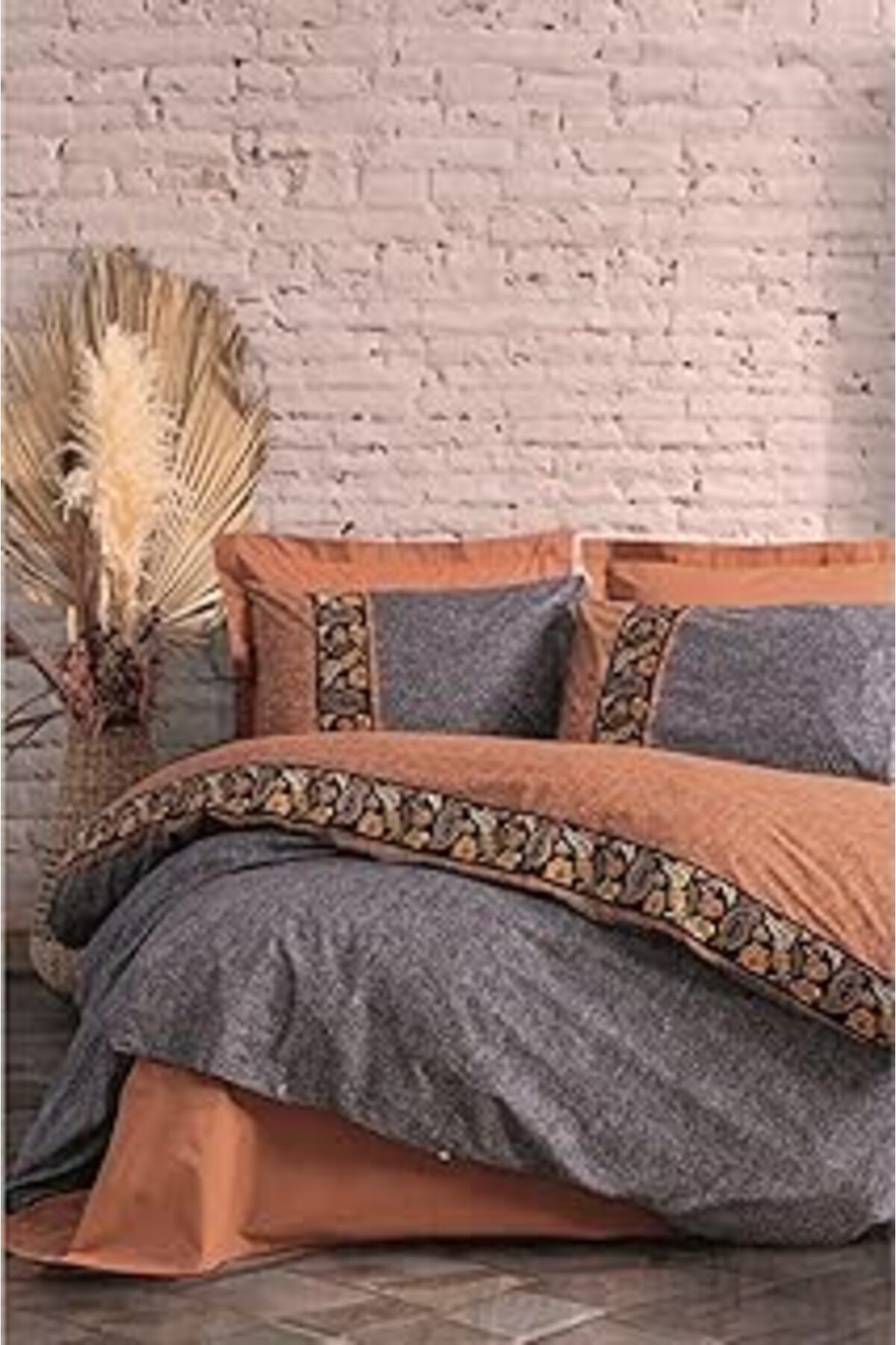 Qedii Cozy Home Folk Art Çift Kişilik Nevresim Takımı Dalila Tarçın