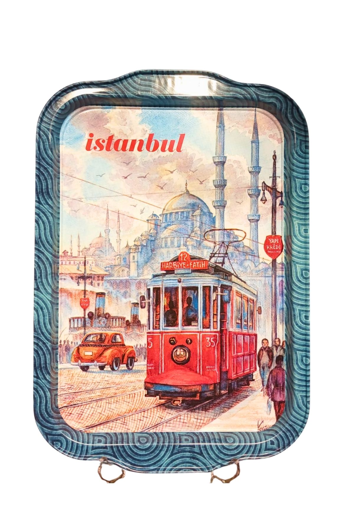 Koza Desenli 32x23 Renkli Tepsi