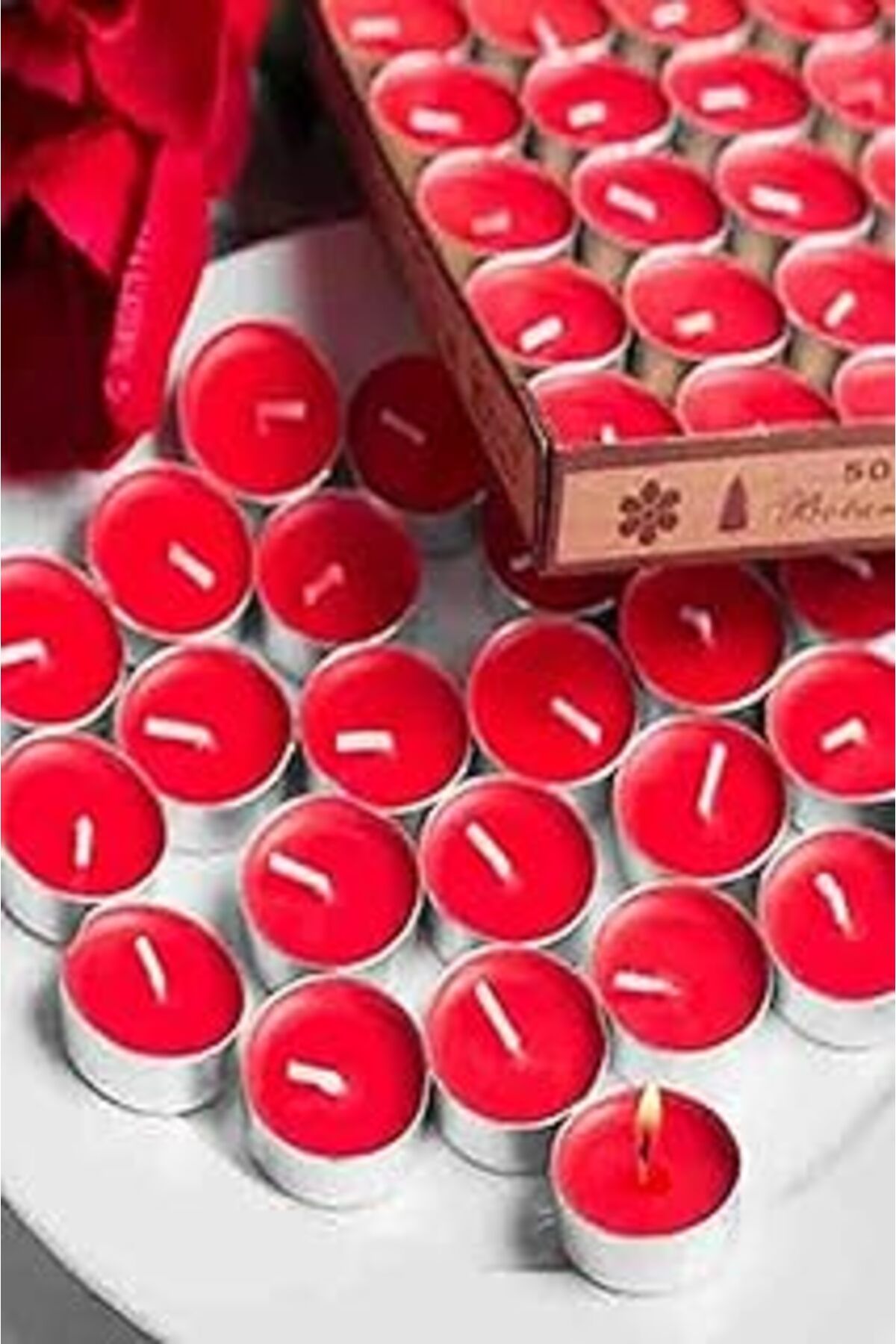 ASİTAN Nerox Kırmızı Yuvarlak 25’Li Paket Süzen Tealight Mum 1410