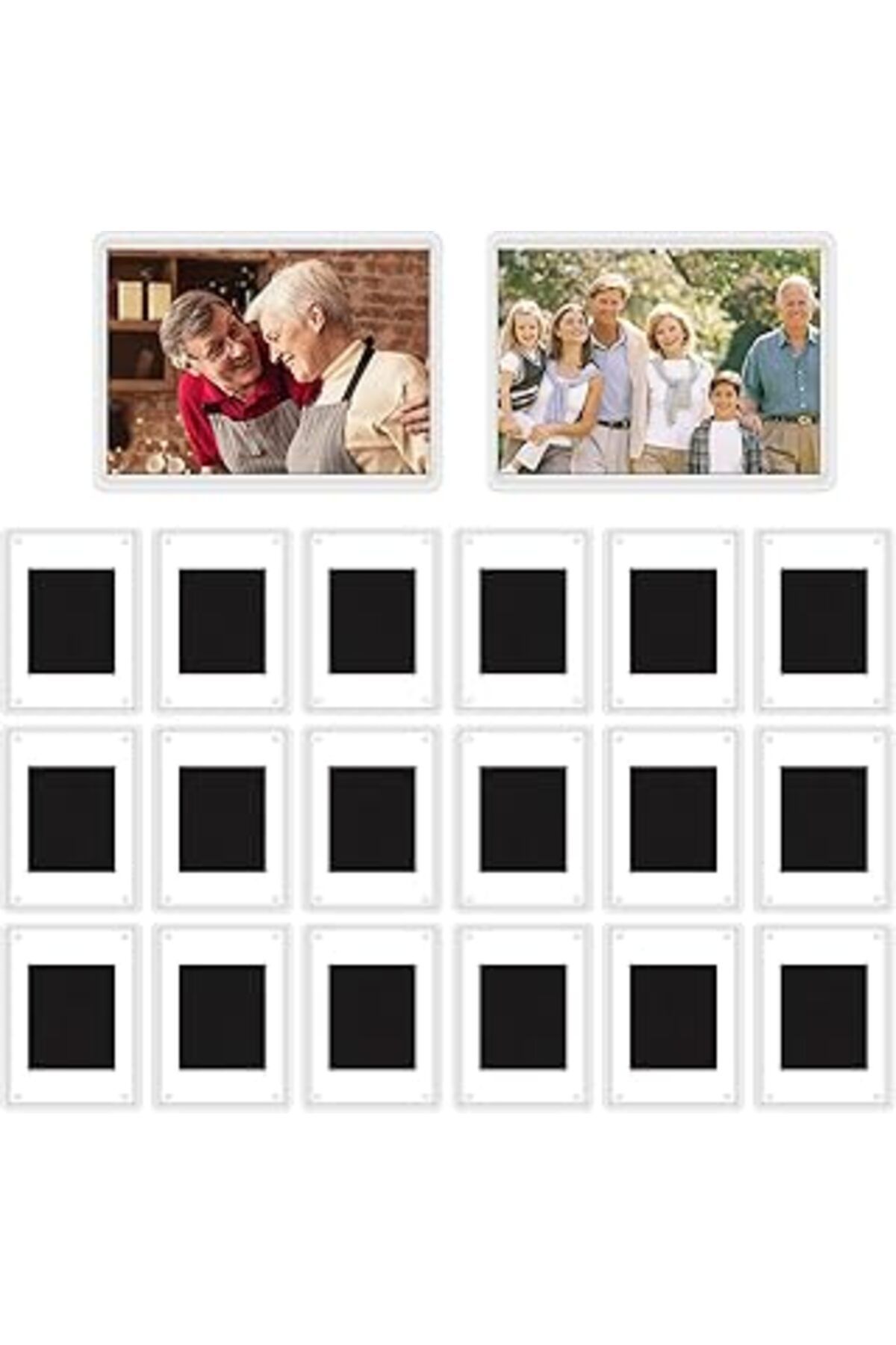 NETWORK ART Mopla 20 Adet Akrilik Buzdolabı Mıknatısı, Fotoğraflar Için, 6,8 X 4,8 Cm, Mini Manyetik Resim Çerç
