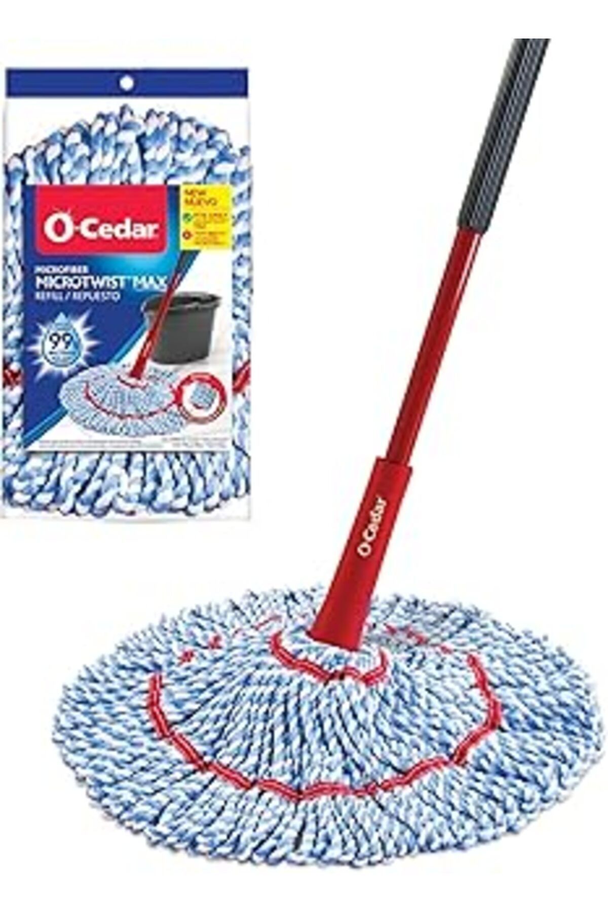 ASİTAN O-Cedar Microtwist Max Mikrofiber Bükümlü Paspas, 1 Ekstra Dolum Ile | Eller Serbest Sıkma Özellikl