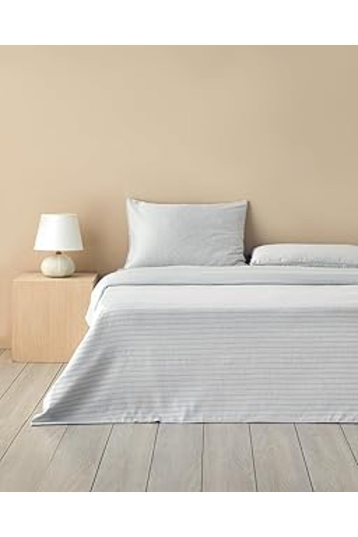 Qedii English Home Elegant İpliği Boyalı King Size Nevresim Takımı Gümüş