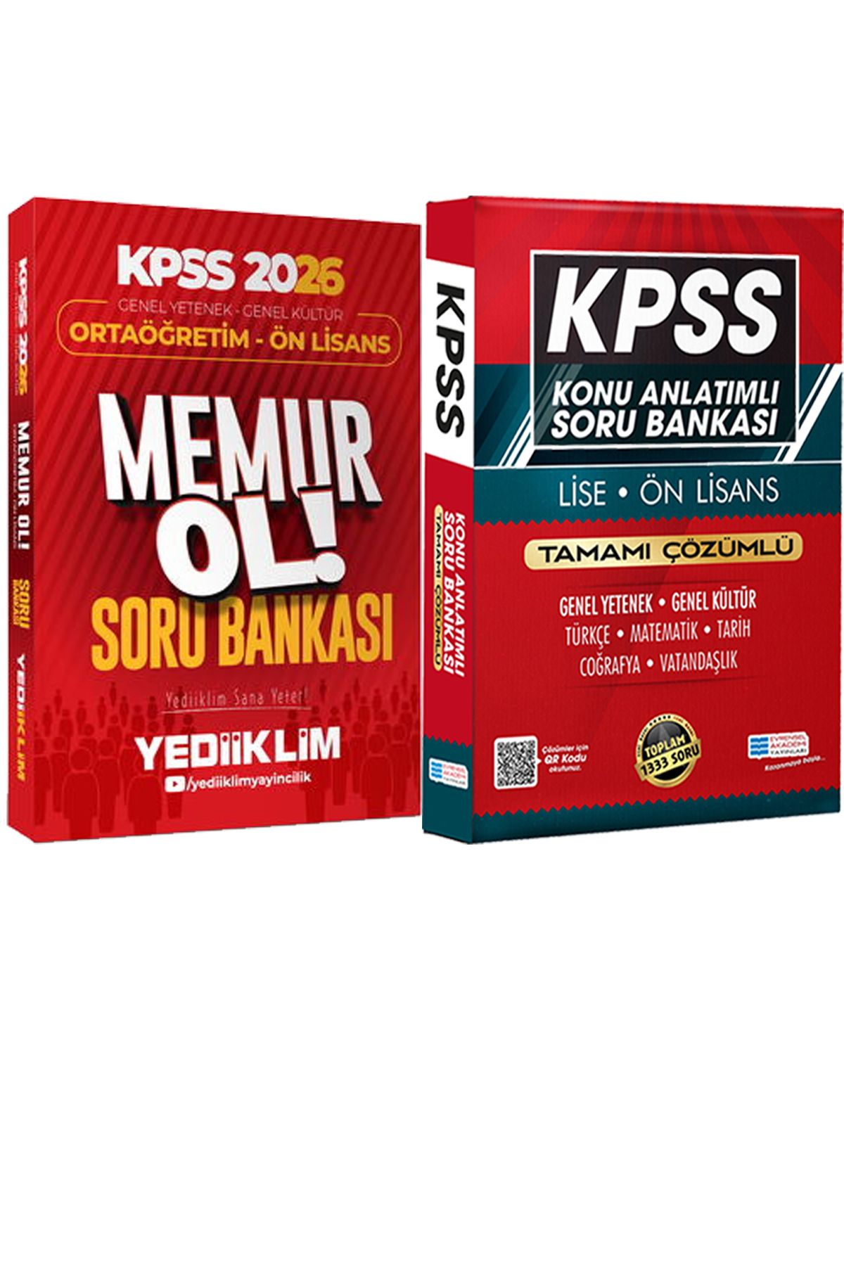 Yediiklim Yayınları 2026 KPSS Ortaöğretim - Ön Lisans Memur Ol Soru + Lise Önlisans Konu Ant. Soru